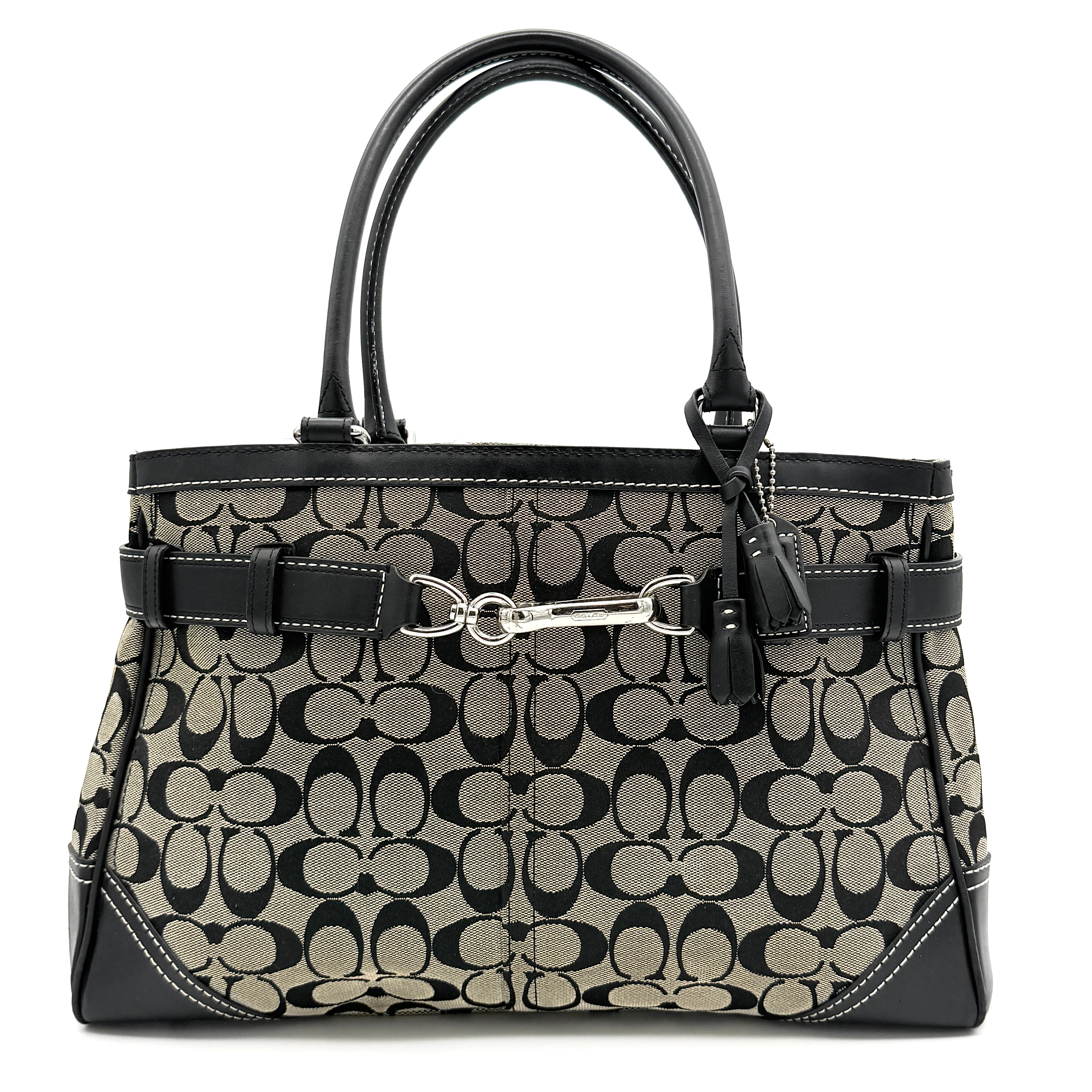 Coach Signature Hampton Clip Shoulder Bag Grey/Black