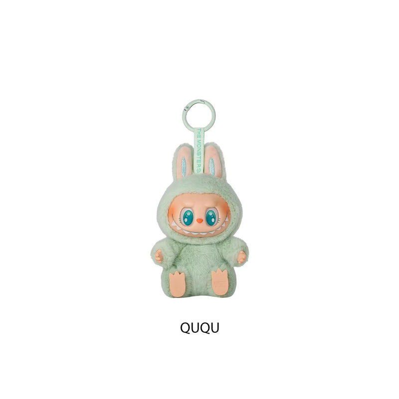 Labubu V2 collectible figure by The Monsters, featuring updated colors and expressions in a mischievous designer toy form.