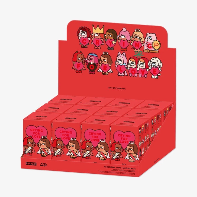 POP MART CRYBABY Crying For Love blind box series – 12 love-themed collectible vinyl figures with teary eyes and romantic accessories