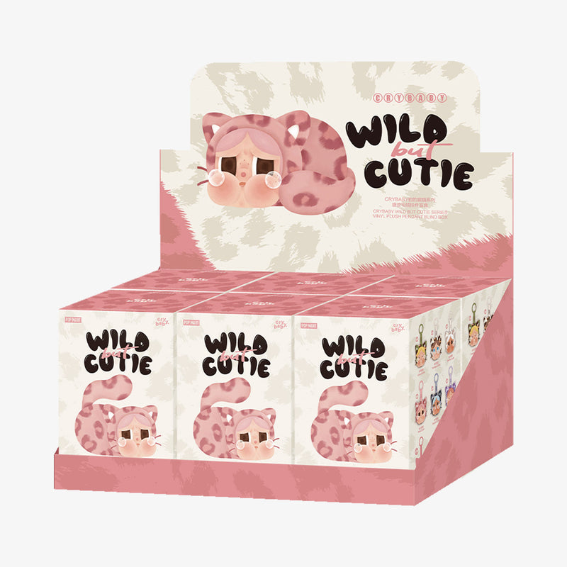 POP MART Crybaby Wild but Cutie Series Vinyl Plush Pendant Blind Box, featuring animal-costumed vinyl plush keychains in various colors with signature Crybaby faces.