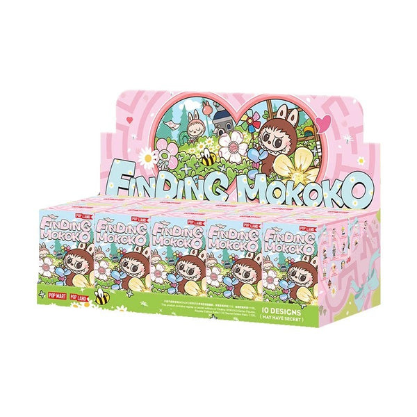 POP MART Finding MOKOKO blind box series featuring fantasy-themed collectible vinyl figures in whimsical outfits and garden-inspired scenes