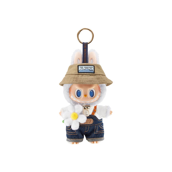 POP MART Labubu Fall In Wild vinyl plush keychain – wilderness-inspired design featuring Labubu in earthy tones with nature-themed details.
