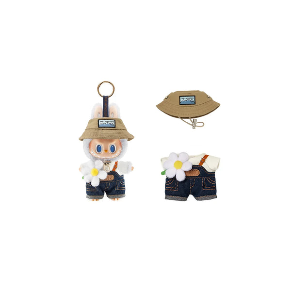 POP MART Labubu Fall In Wild vinyl plush keychain – wilderness-inspired design featuring Labubu in earthy tones with nature-themed details.