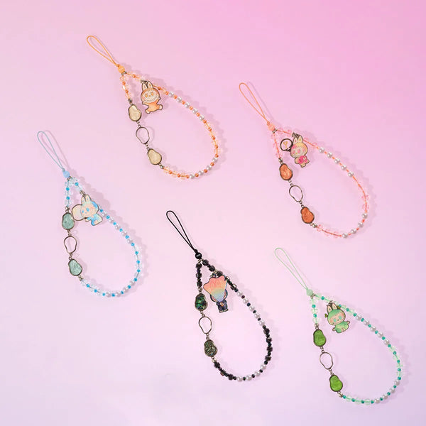 POP MART Labubu Big into Energy Series Phone Charm with beaded strap and enamel Labubu figure