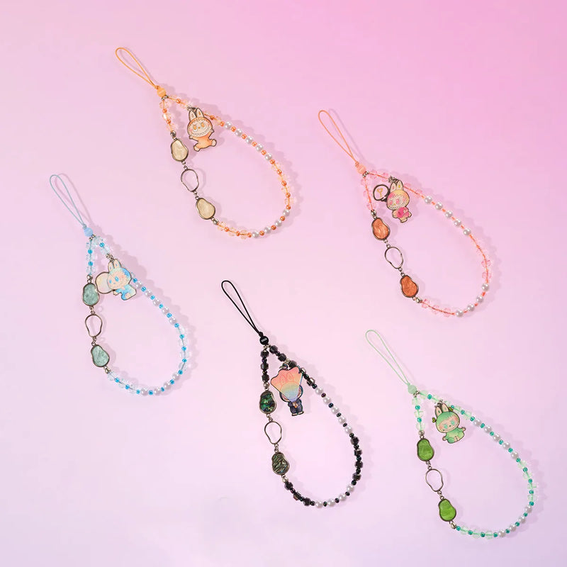 POP MART Labubu Big into Energy Series Phone Charm with beaded strap and enamel Labubu figure