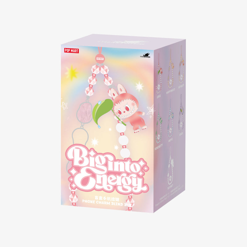 POP MART Labubu Big into Energy Series Phone Charm with beaded strap and enamel Labubu figure