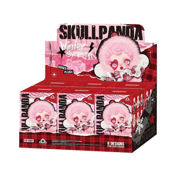 POP MART SKULLPANDA Winter Symphony Plush Dolls, assorted winter-themed collectible plushies in blind boxes with festive outfits