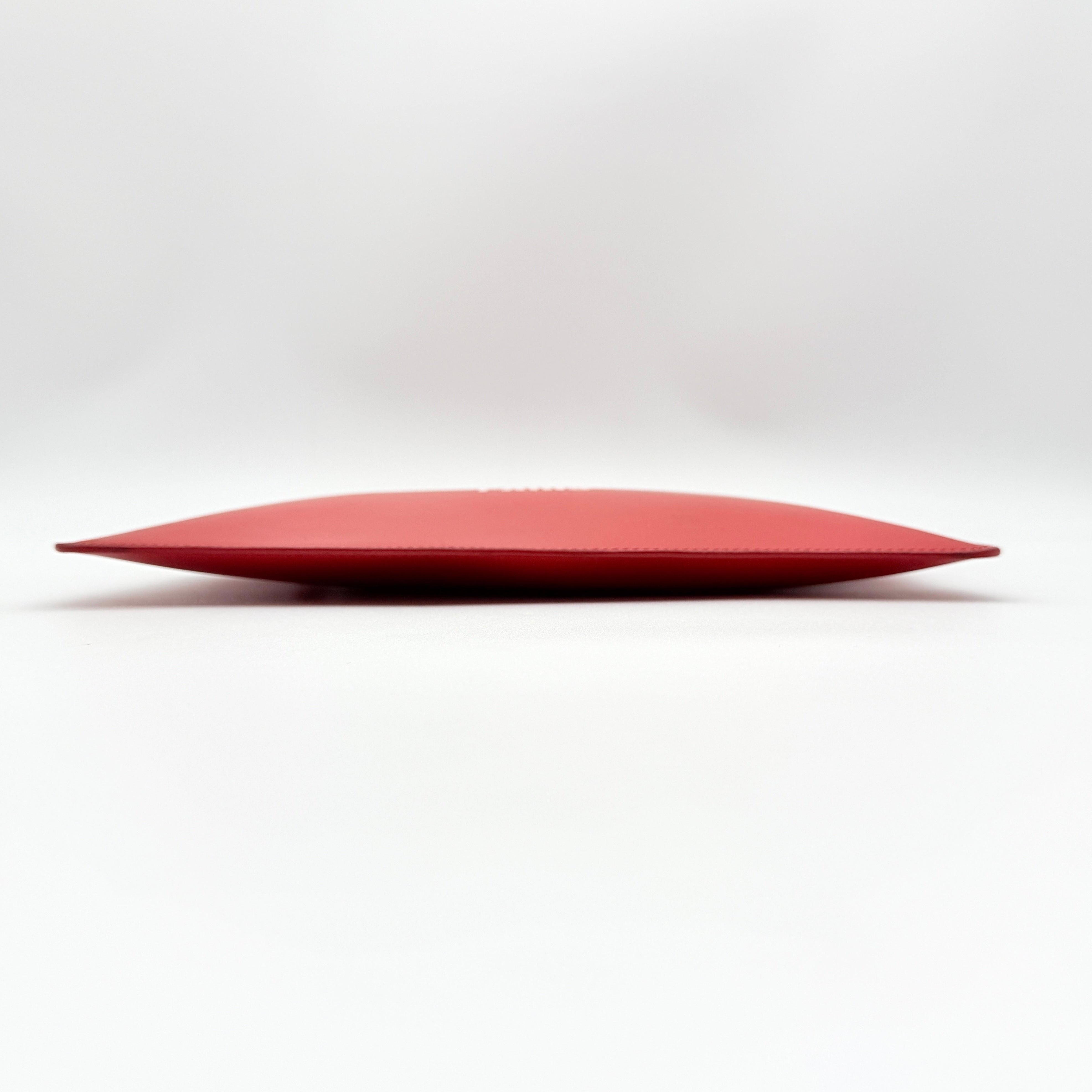 Givenchy Logo Print Leather Clutch Bag Red