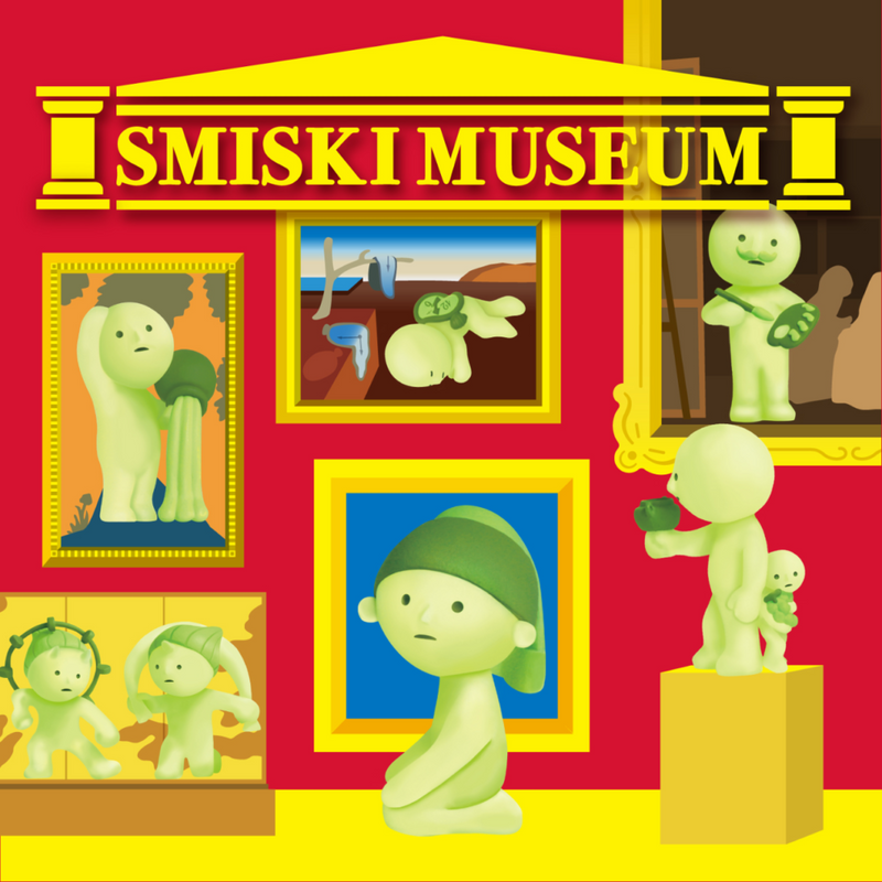 Smiski collectible figure, glow-in-the-dark mini character in quirky poses, perfect for shelves and desks.