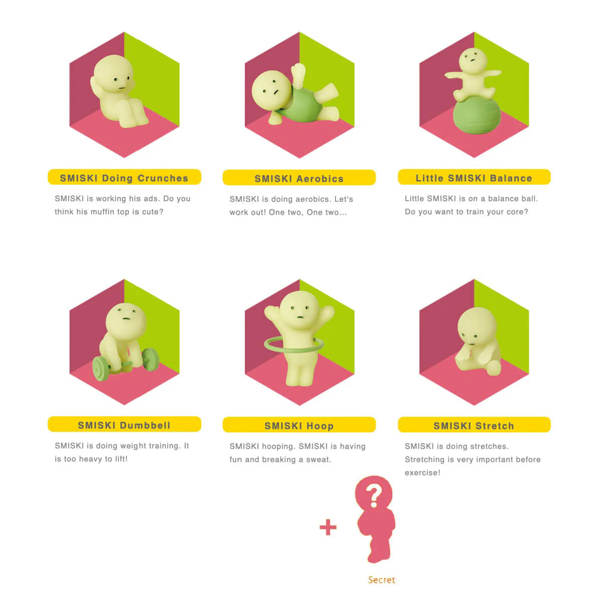 Smiski collectible figure, glow-in-the-dark mini character in quirky poses, perfect for shelves and desks.