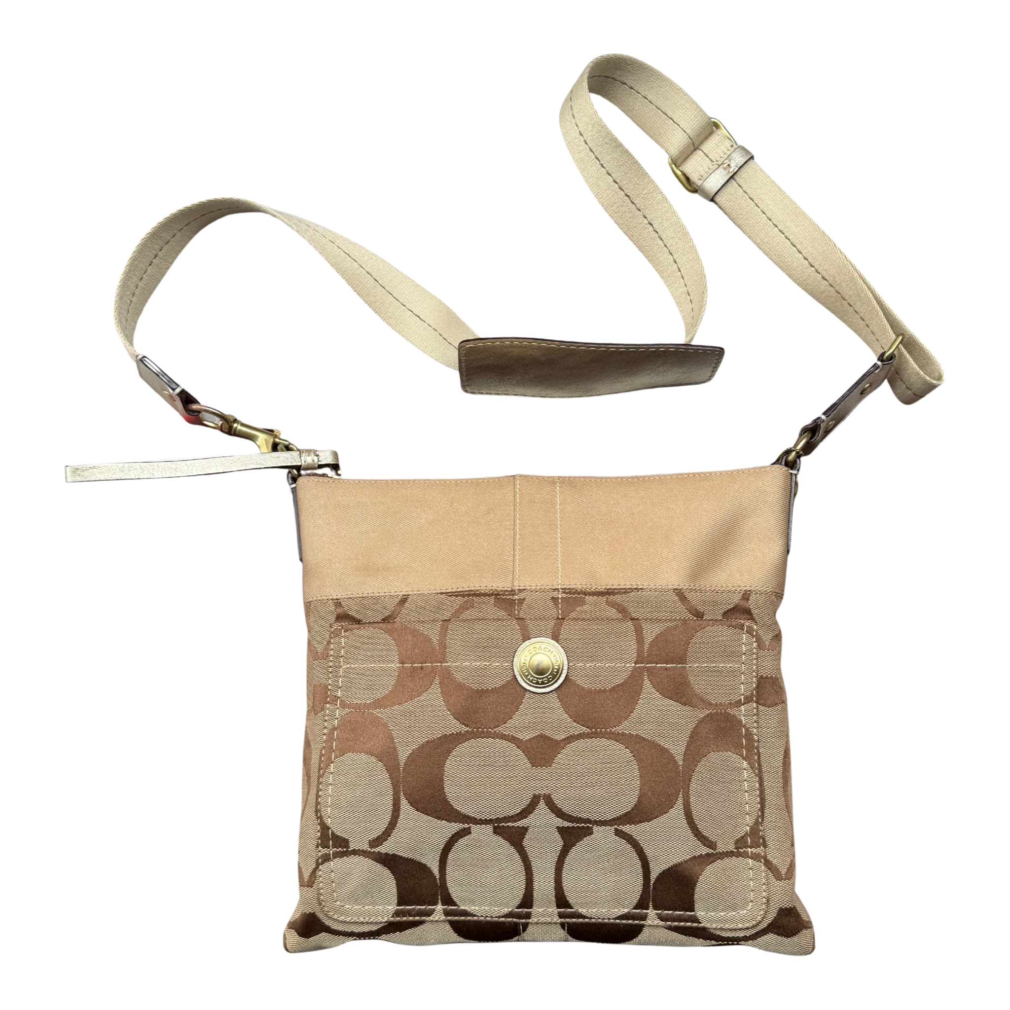Coach Signature Canvas Crossbody Bag Beige