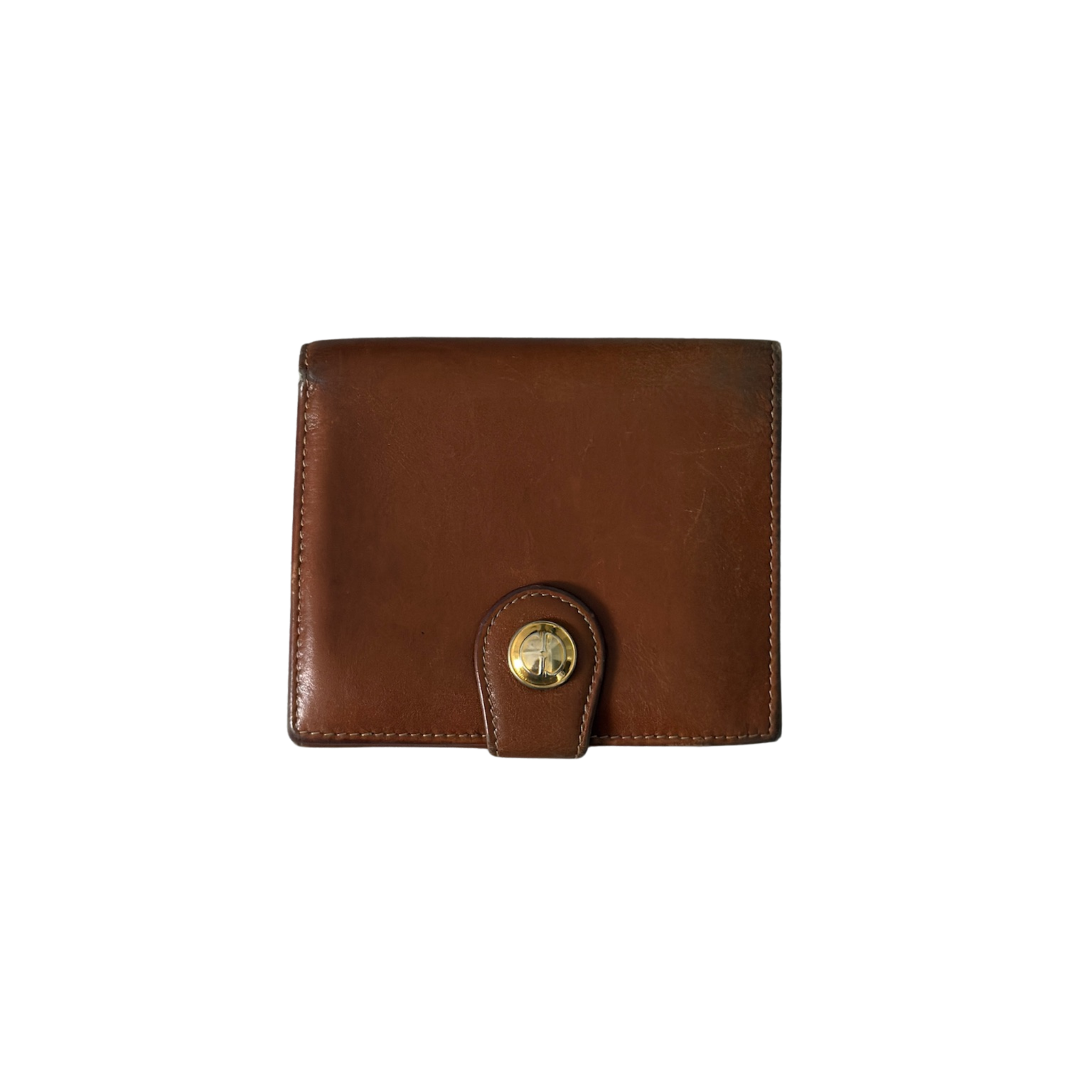 Gucci Signature Logo Clip Vintage Brown Wallet