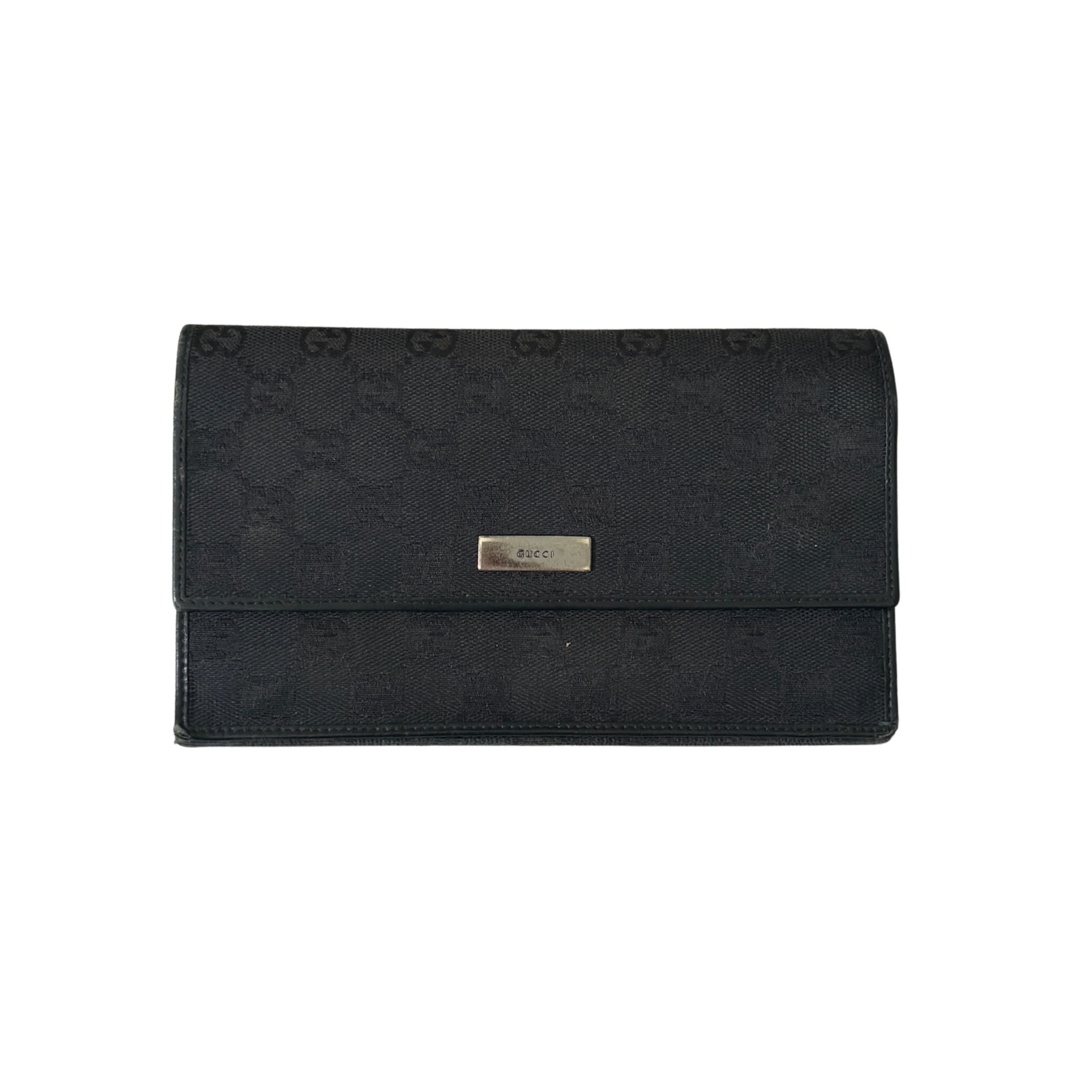 Gucci Monogram Black Bifold Long Wallet