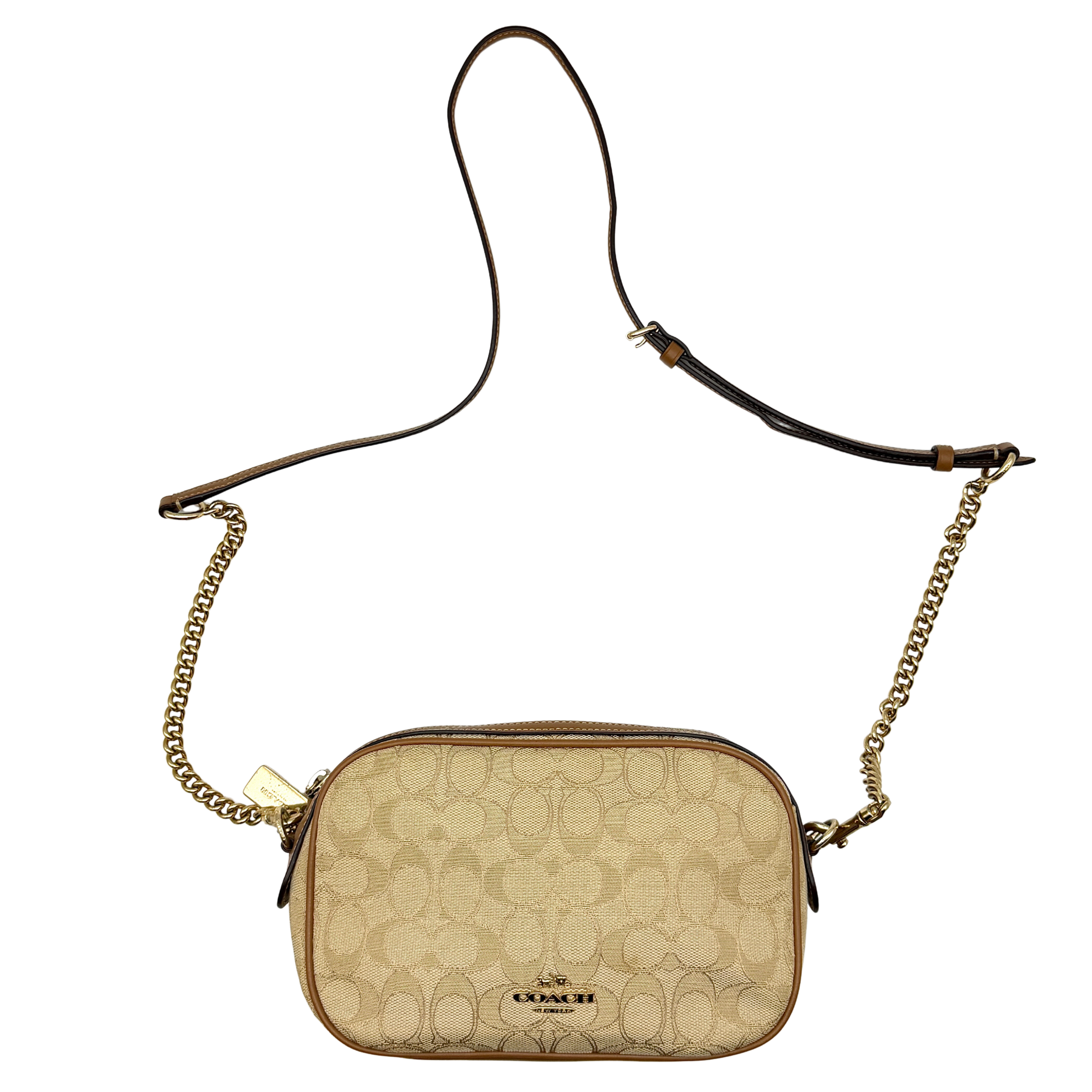 Coach Signature Isla Chain Crossbody Bag Beige/Brown