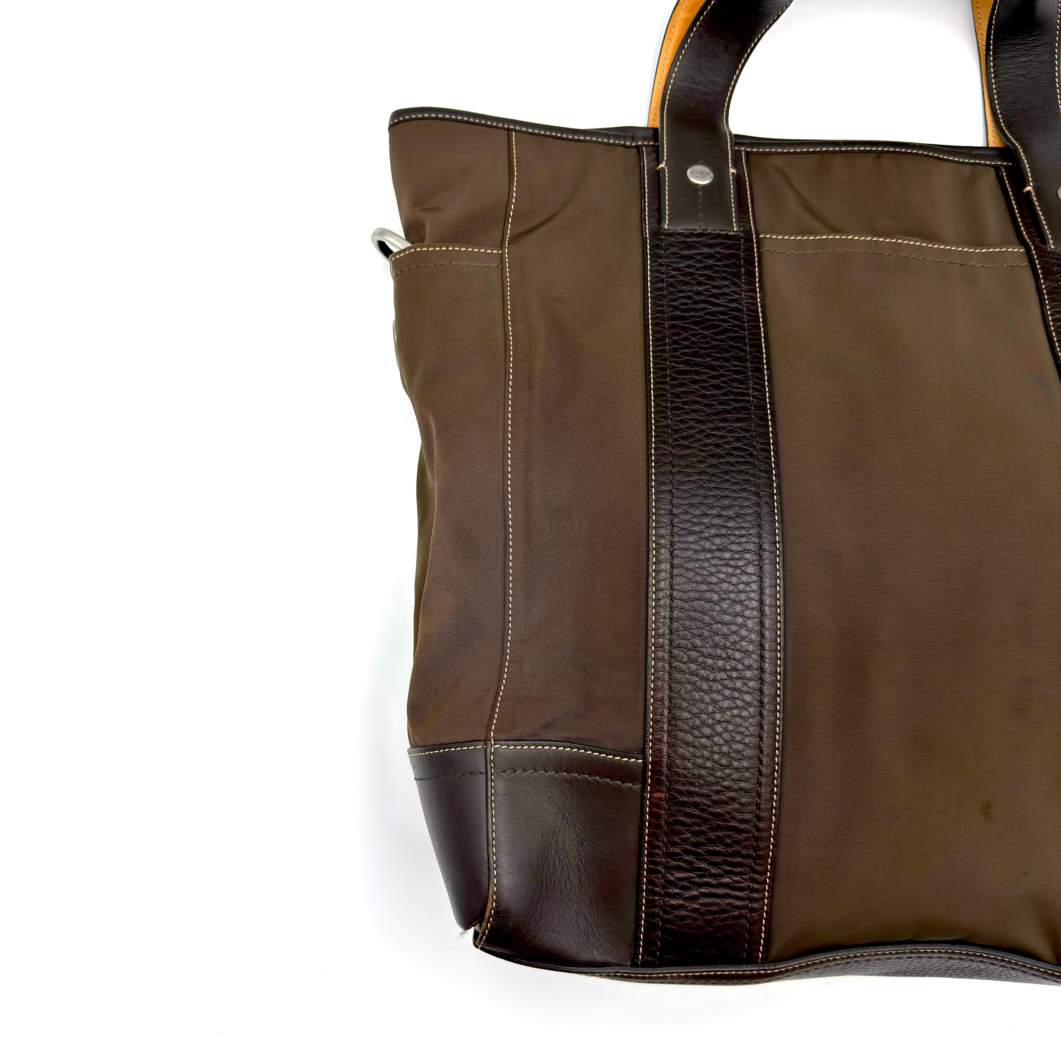 Coach 2Way Nylon Tote Bag Brown