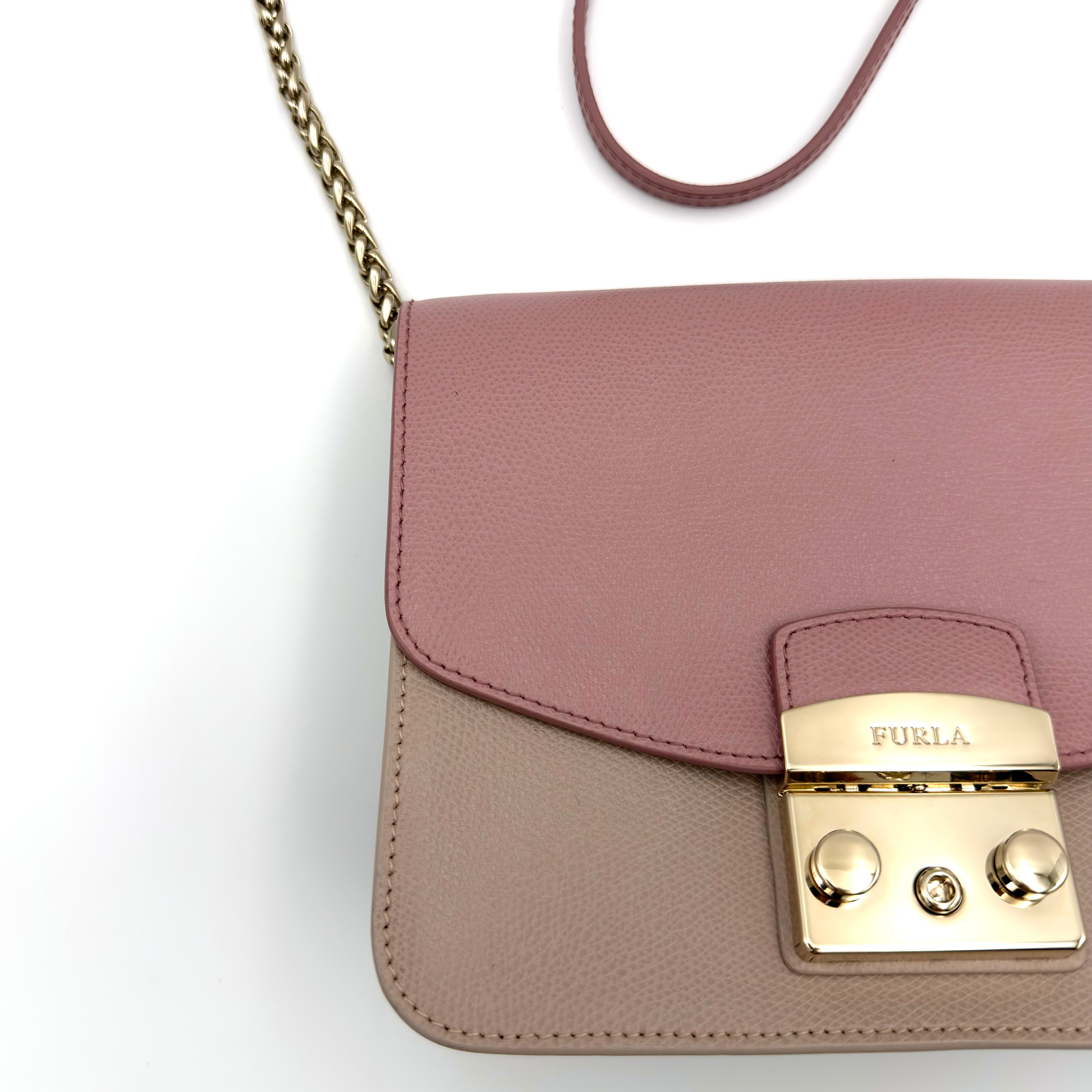Furla Metropolis Bicolor Crossbody Bag Pink