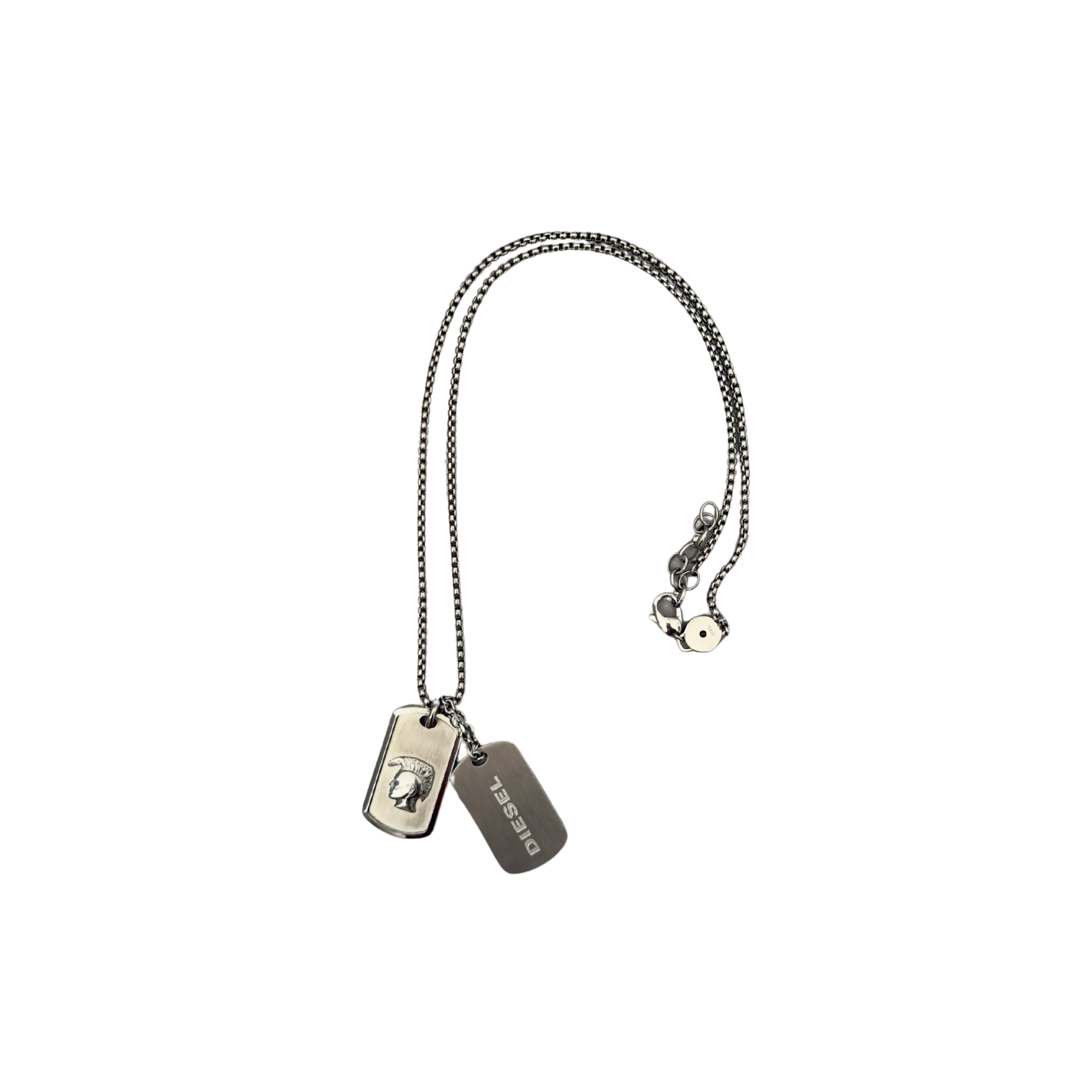 Diesel Double Plate Dog Tag Pendant Necklace