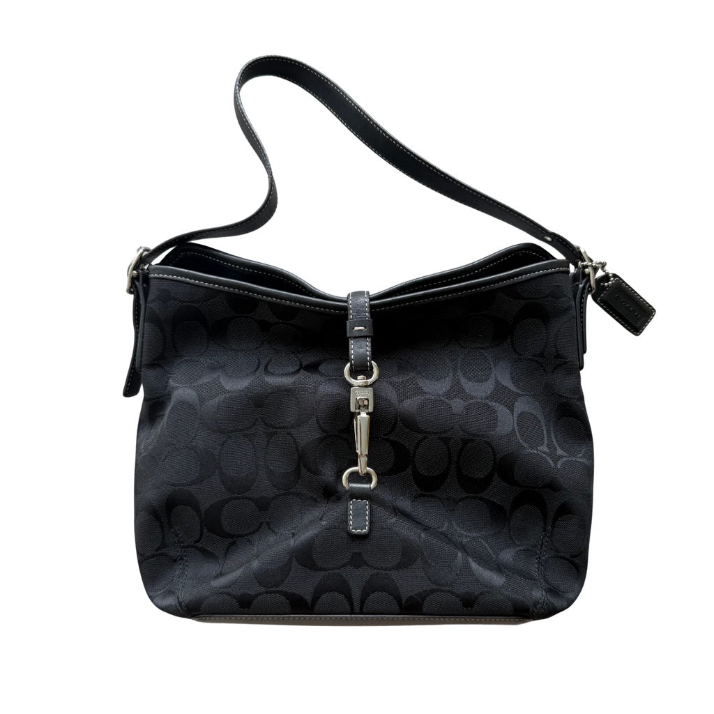 Coach Signature Clip Shoulder Bag Black