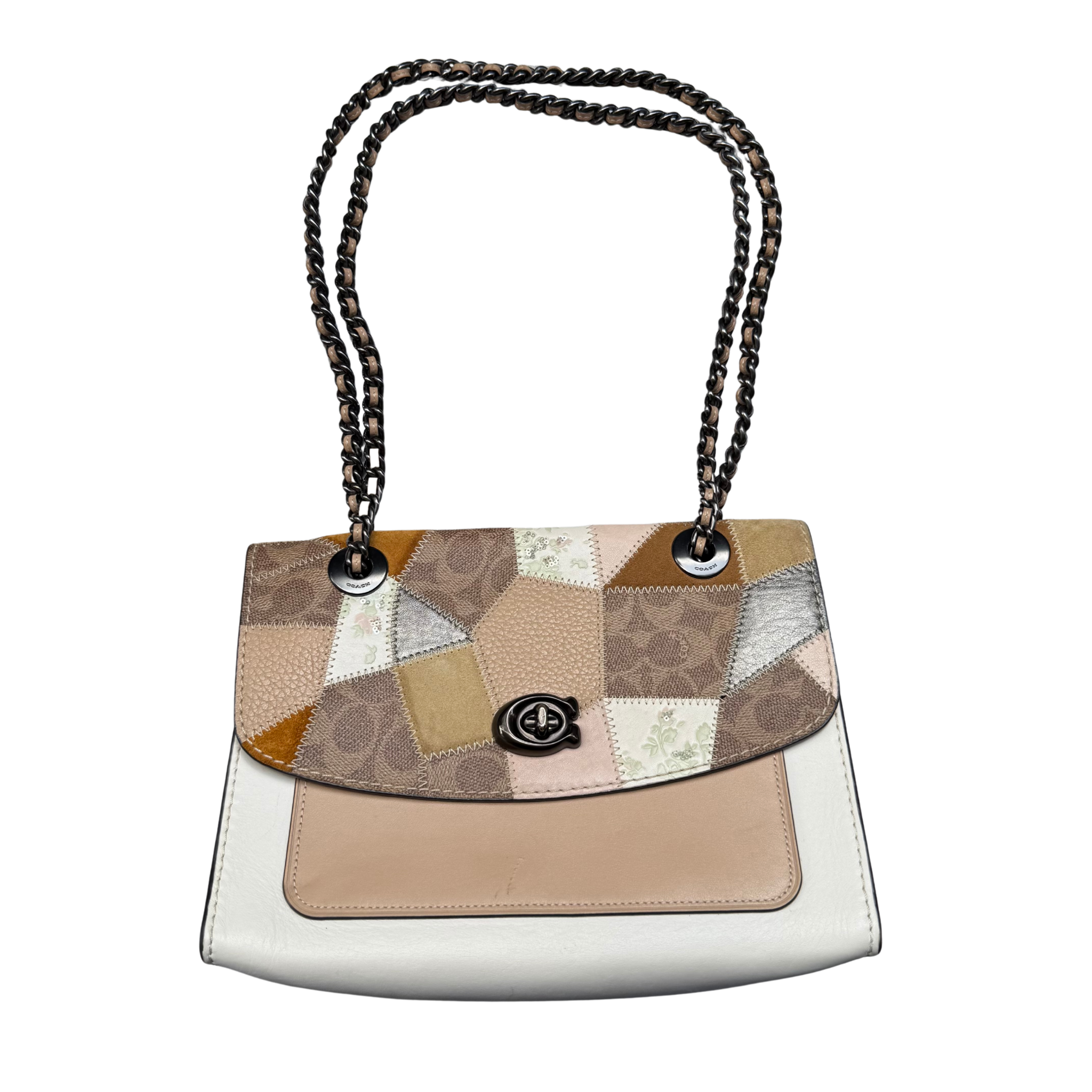 Coach Signature Parker Multi Patch Chain ShoulderBag