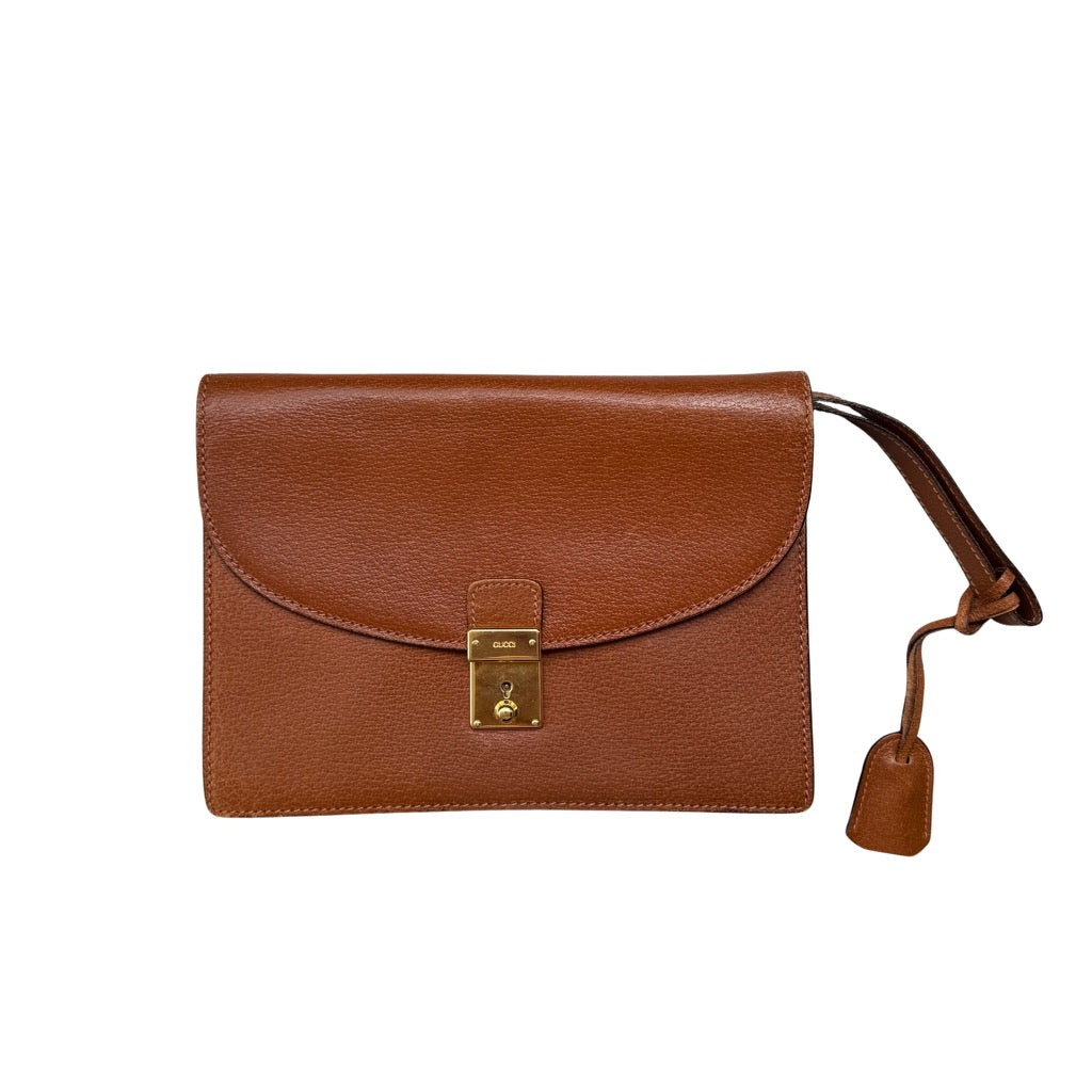 Gucci Vintage Clutch Bag Brown