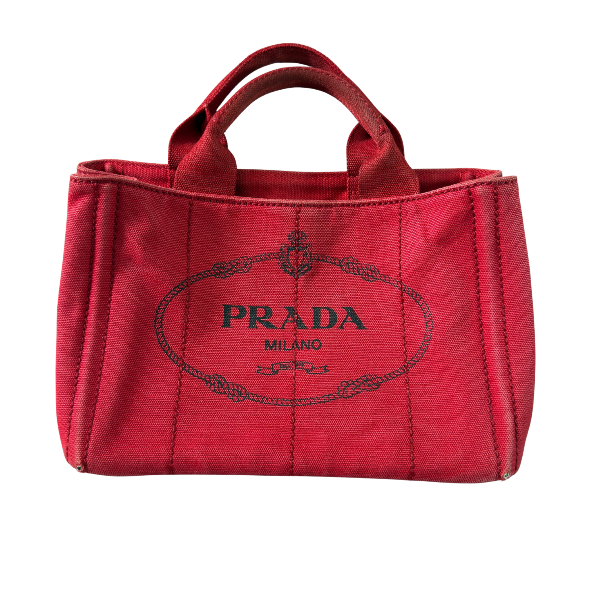 Prada Canapa Tote Bag Red