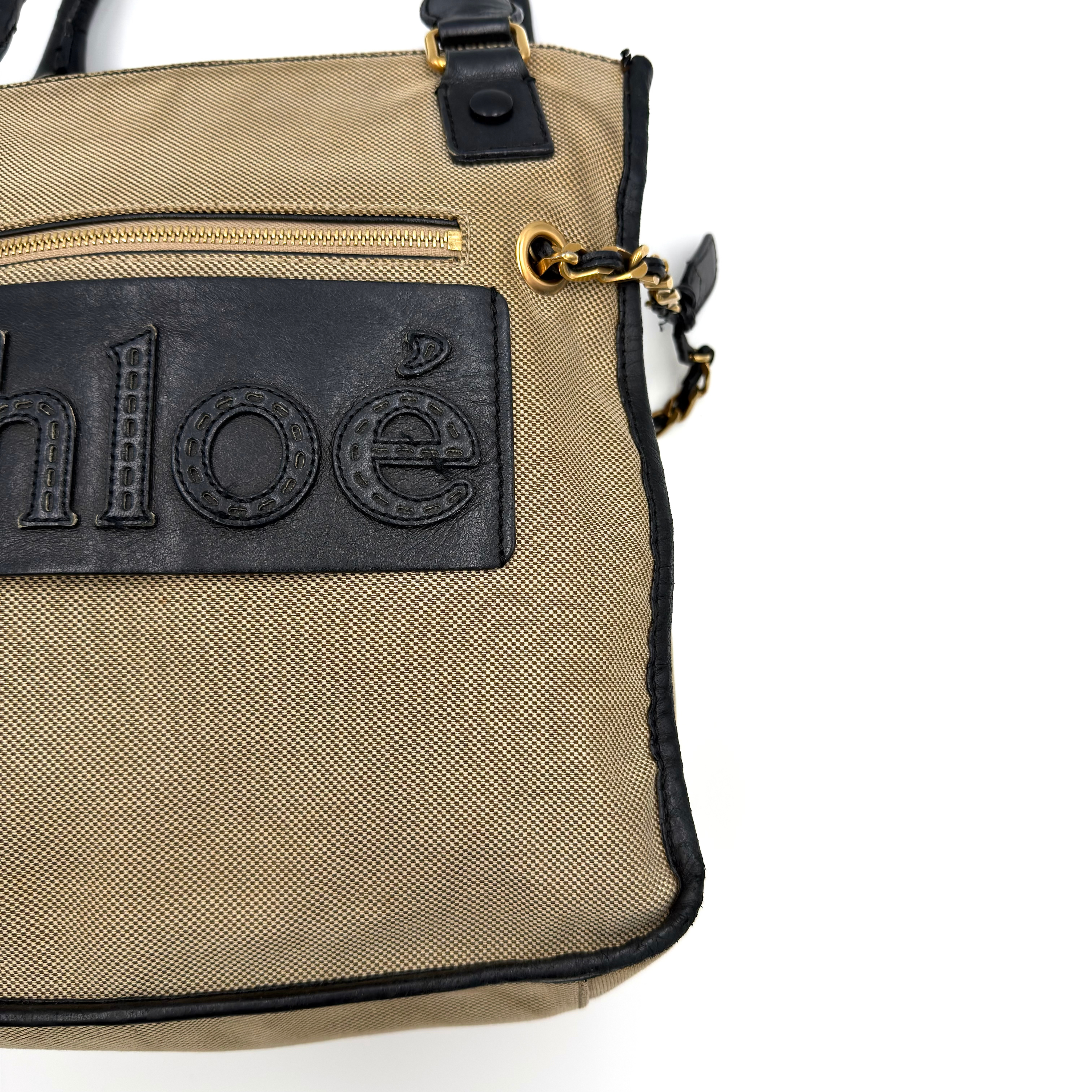 Chloe Harley Handbag Beige/Black