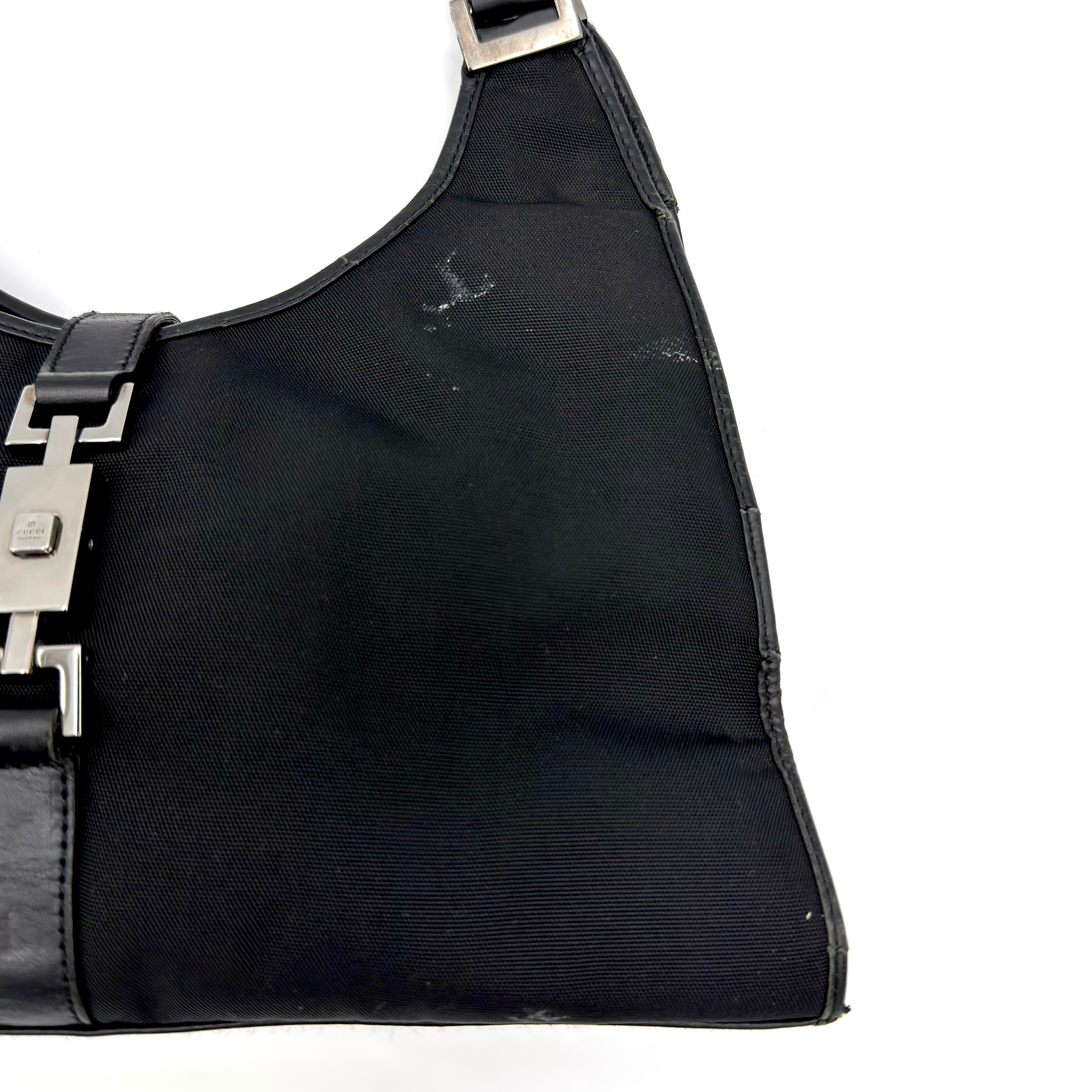 Gucci Jackie Bardot Hobo Shoulder Bag Black