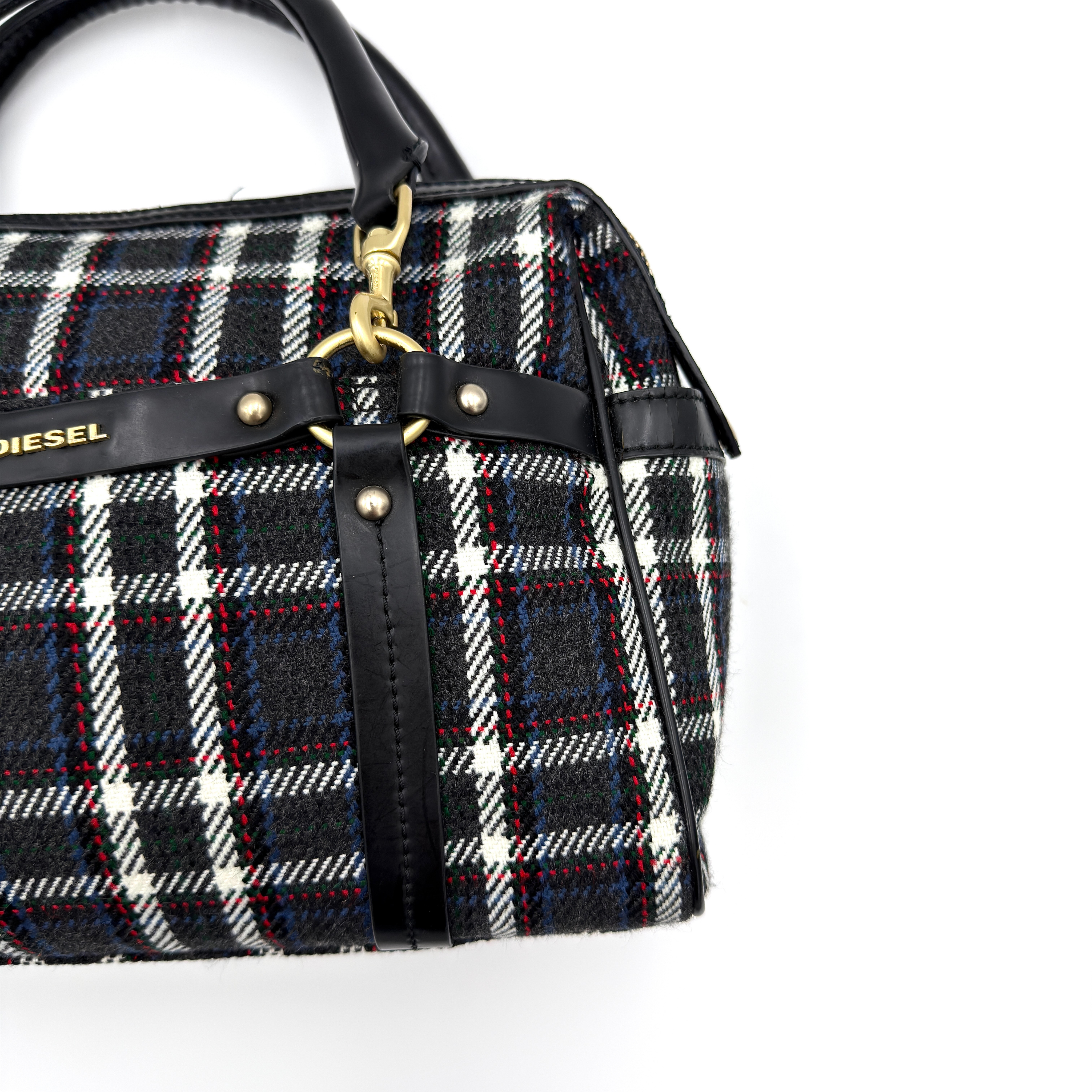 Diesel 2Way Tartan Plaid Handbag Multicolor