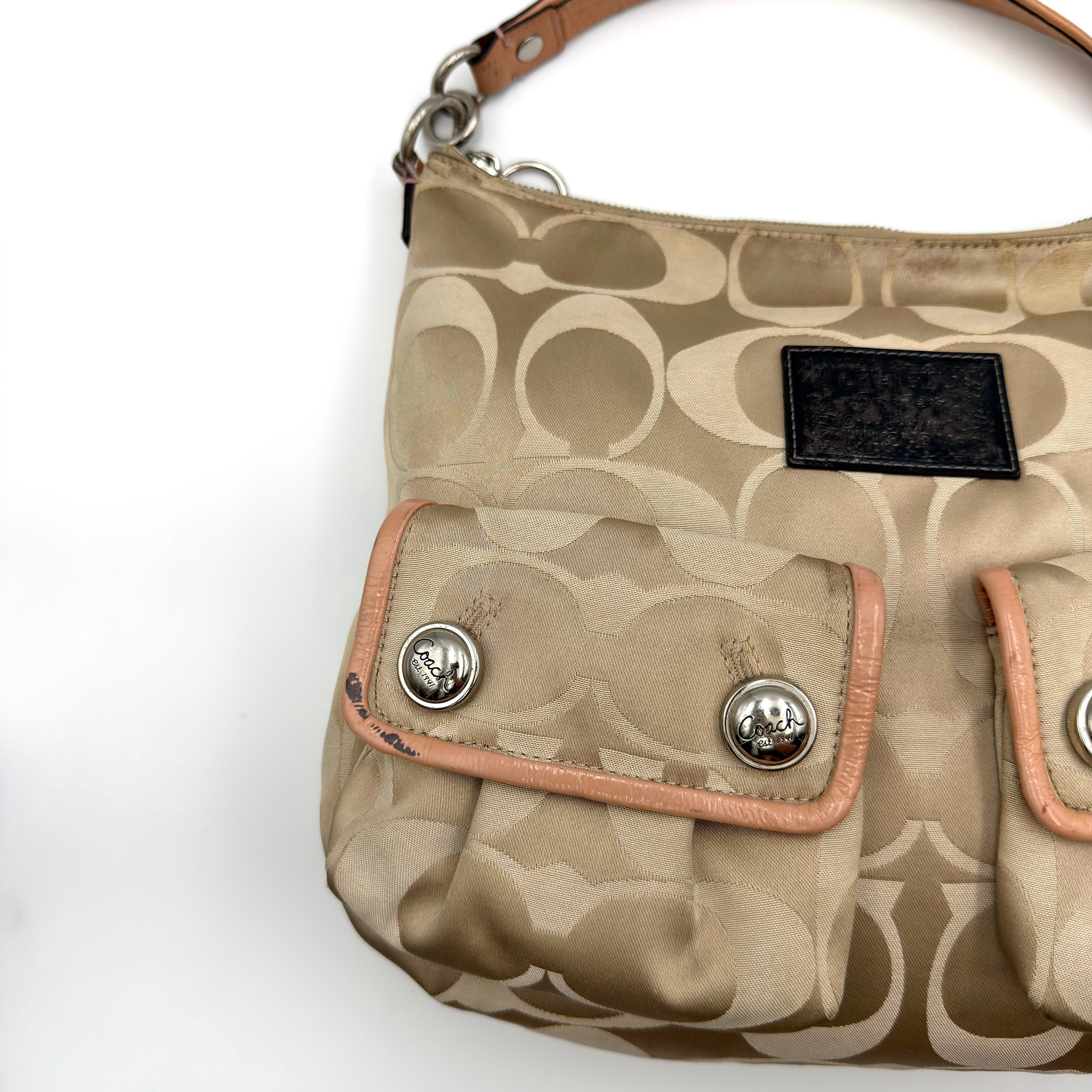 Coach 2Way Poppy Shoulder Bag Beige/Tan