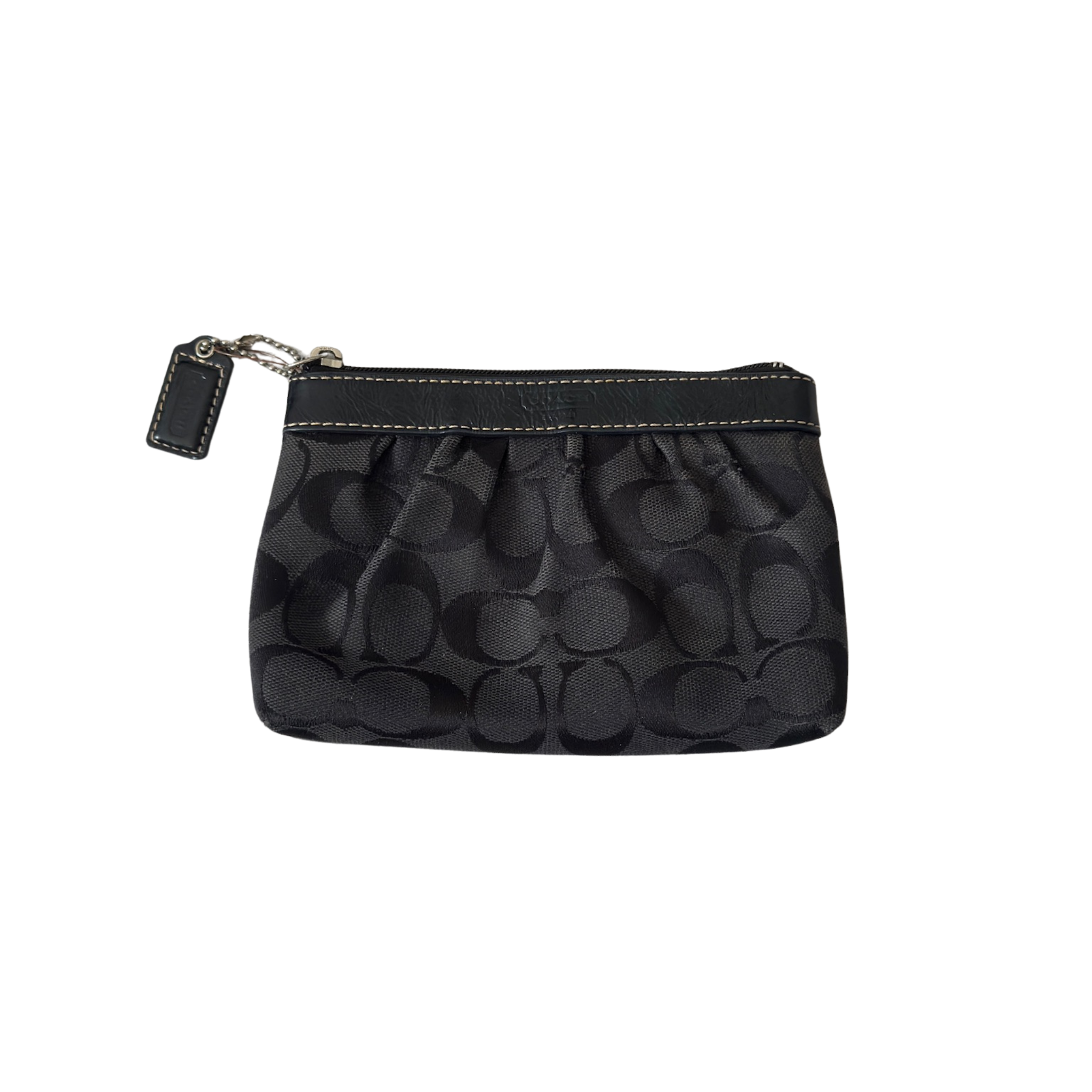 Coach Signature Pleated Black Wristlet