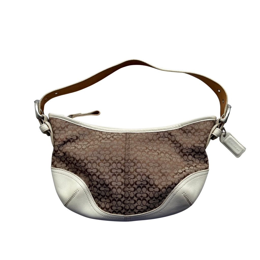 Coach Signature Mini Sufflette Shoulder Bag Beige/White