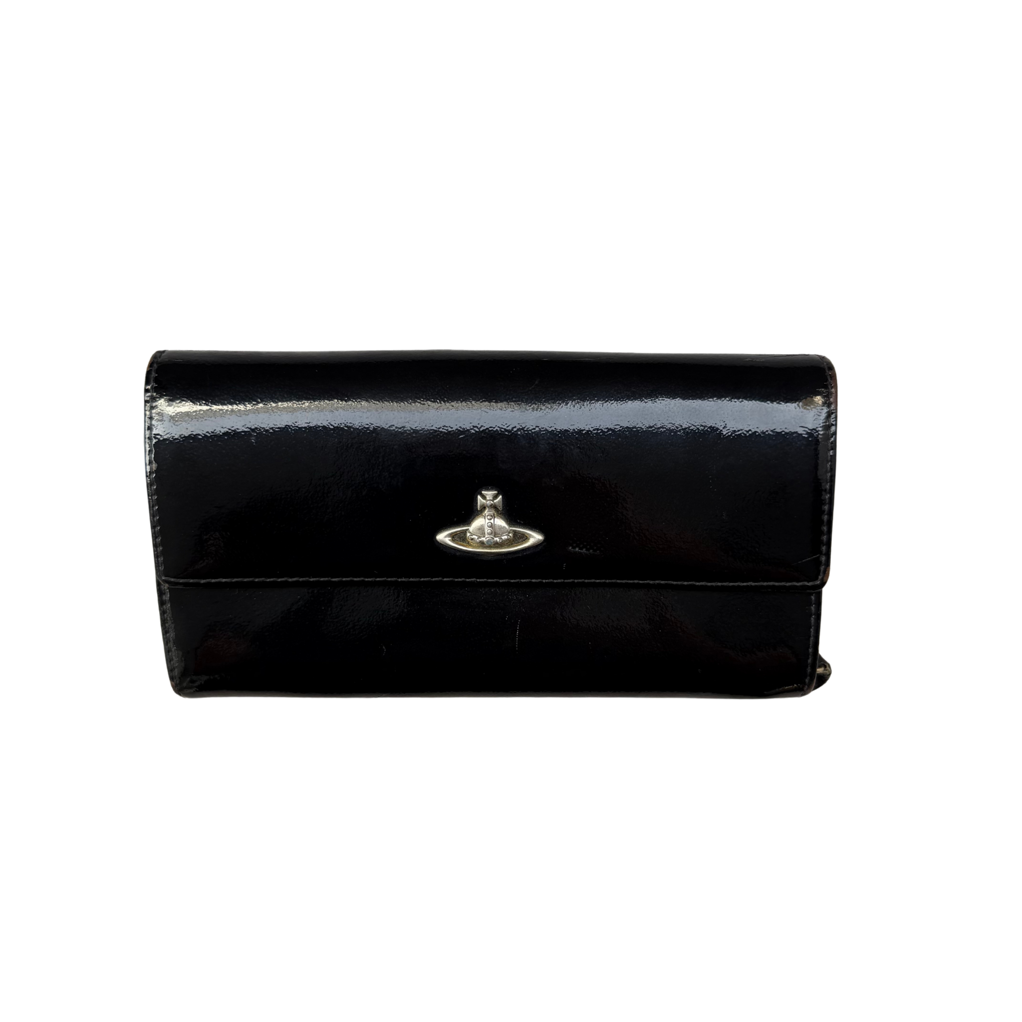 Vivienne Westwood Signature Black Patent Leather Wallet