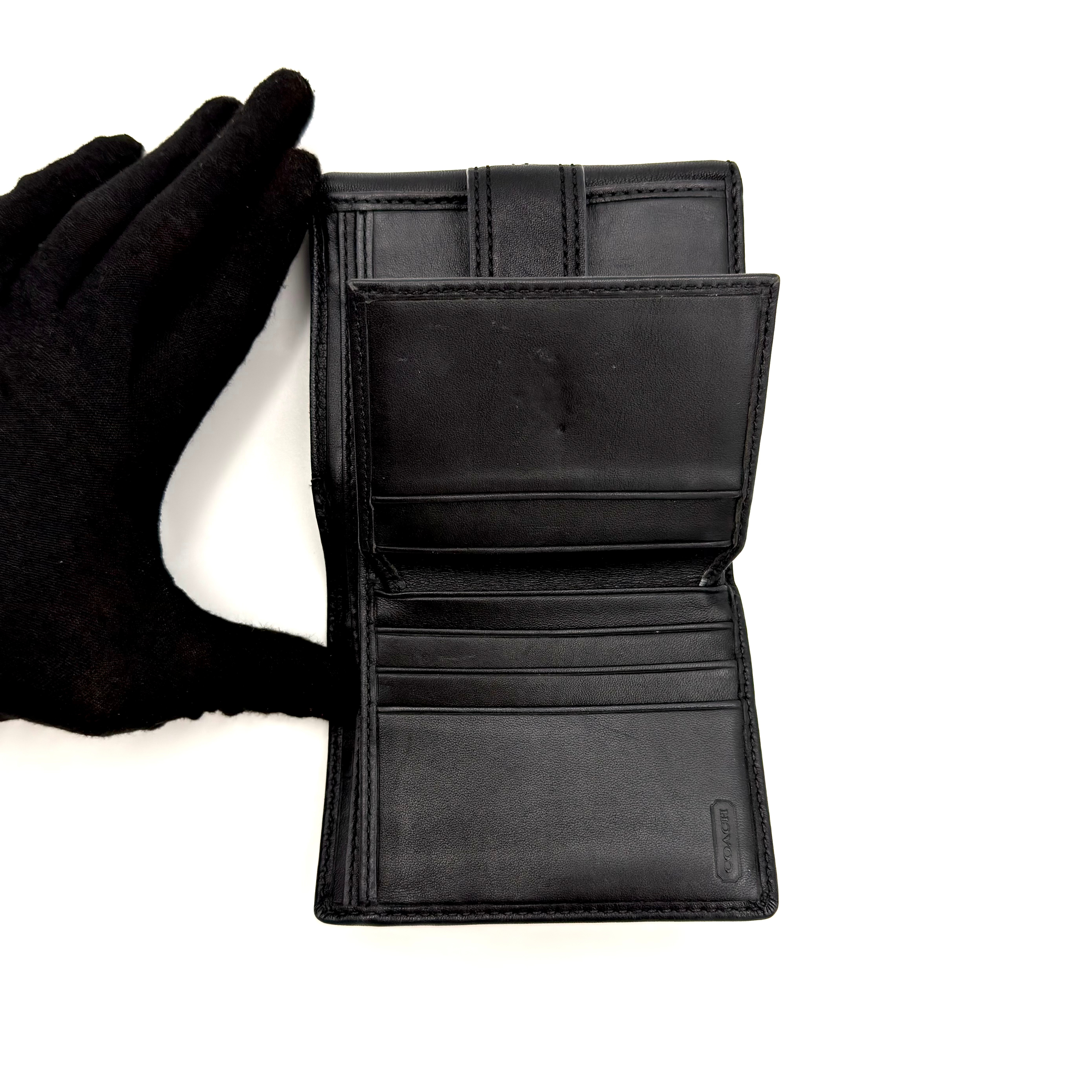 Coach Signature Soho Black Leather Wallet