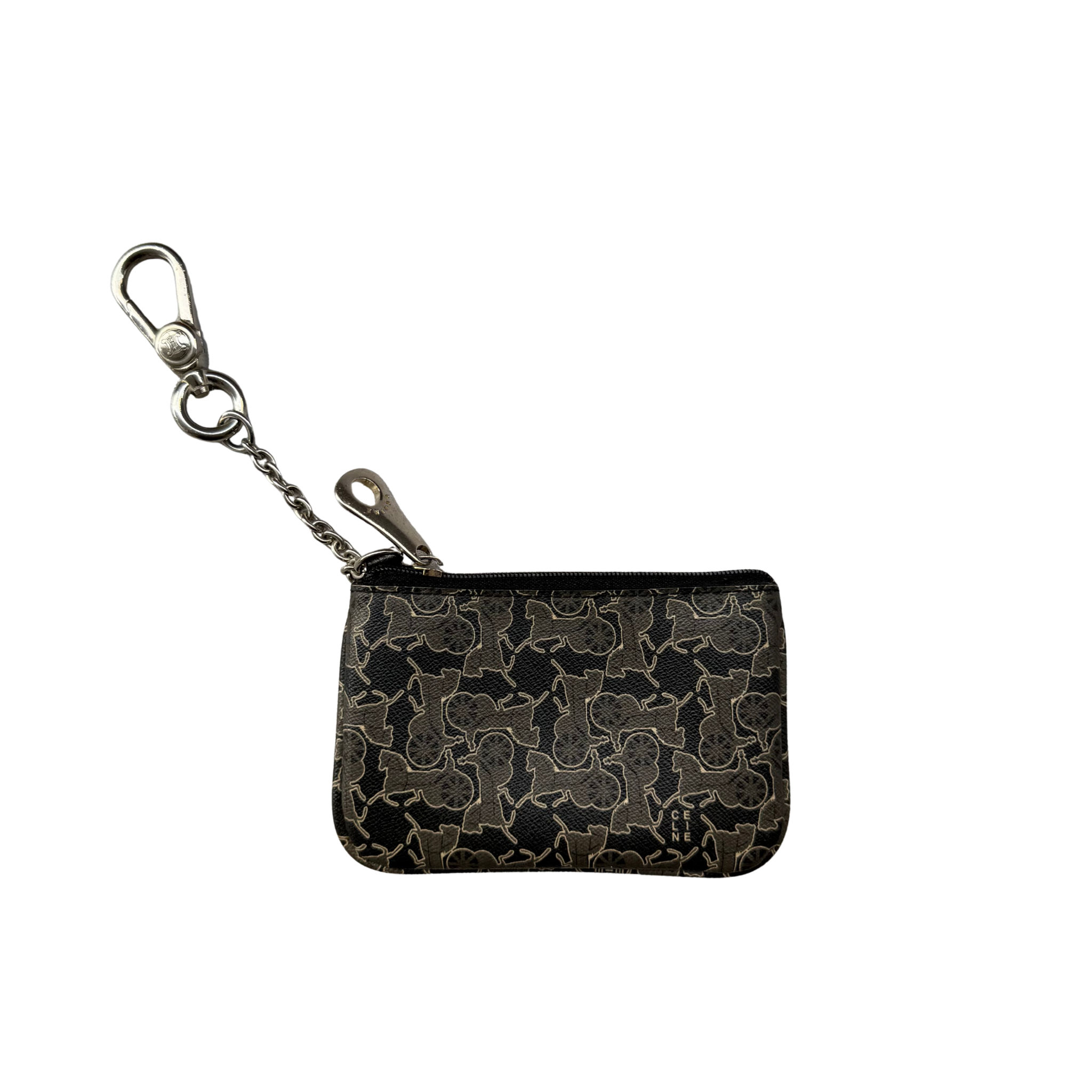 Celine Key Coin Case Wallet Black/Grey