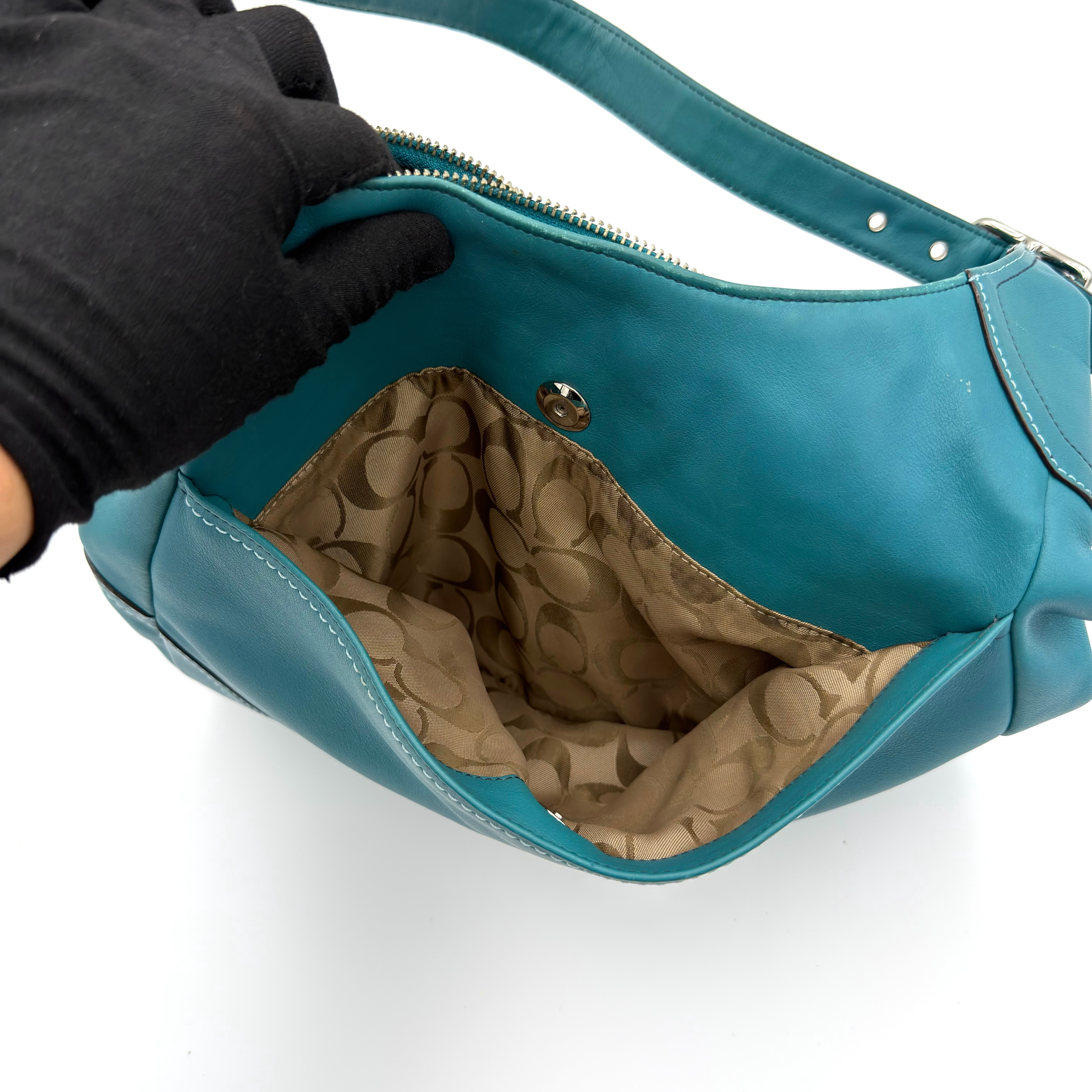 Coach Hamilton Hobo Shoulder Bag Turquoise Blue