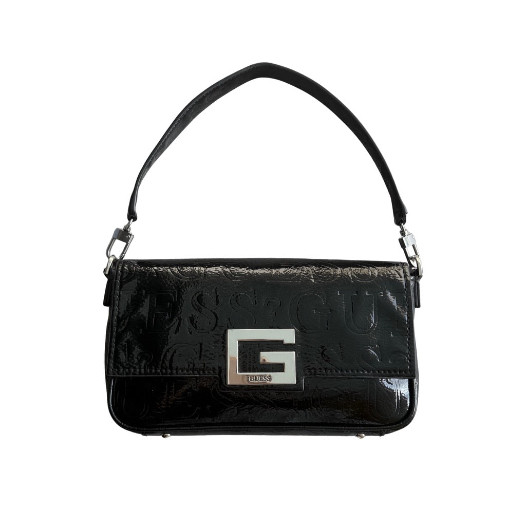 Guess Y2K G Logo Embossed Patent ShoulderBag Black