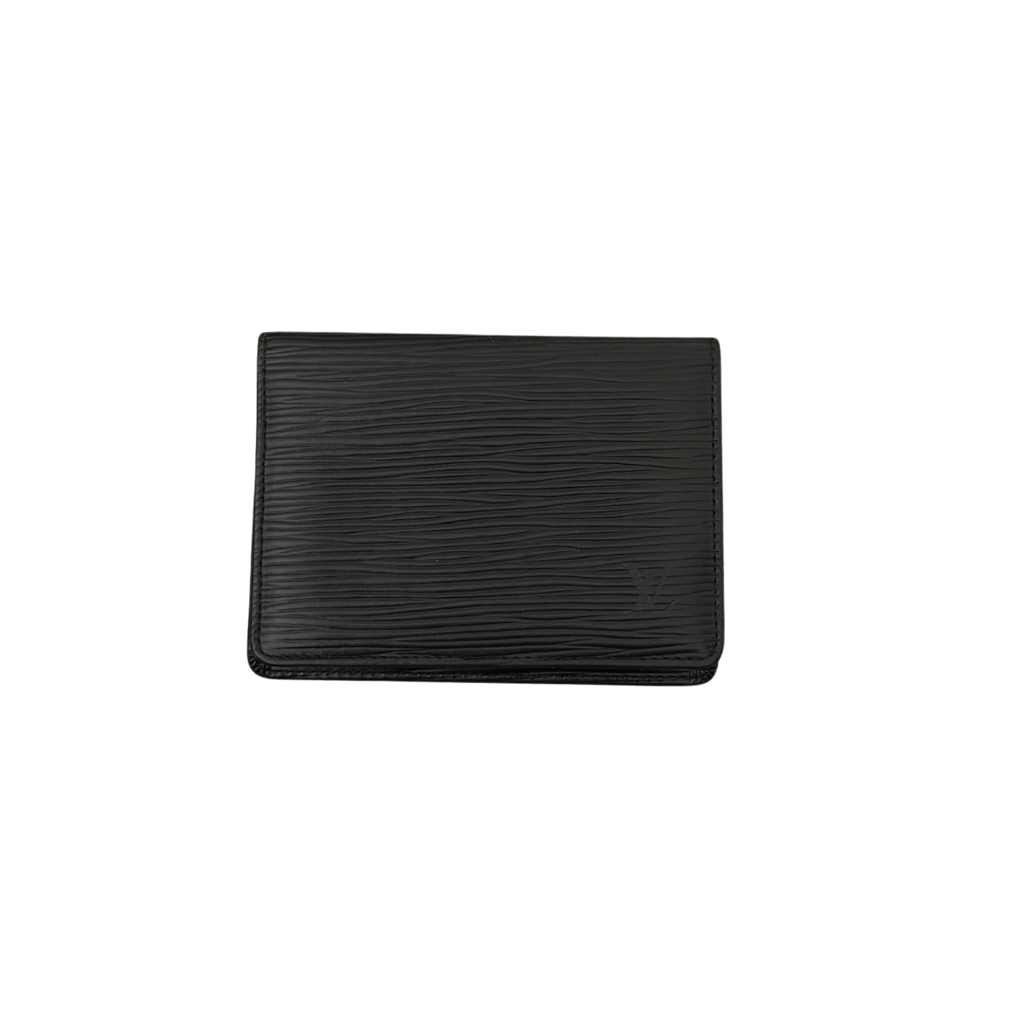 Louis Vuitton Vintage Leather Card/ID/Passport Holder Black