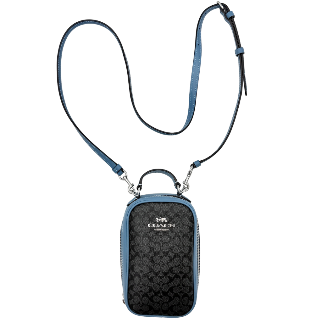 Coach Signature Eva Phone Crossbody Bag Black/Blue
