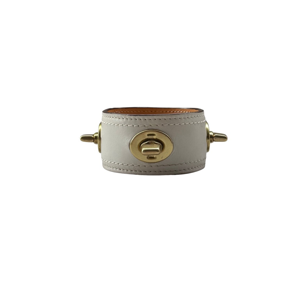 Coach Turnlock Cuff Bracelet White