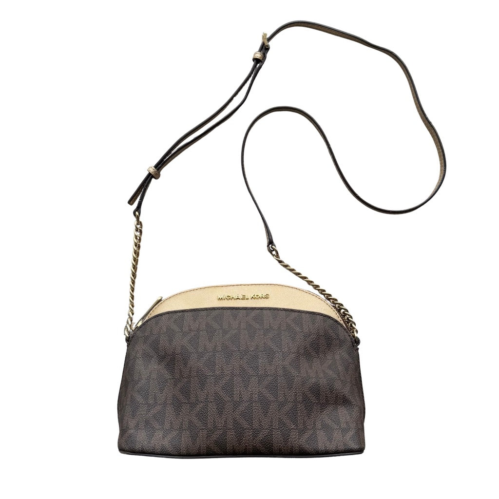 Michael Kors Monogram Crossbody Bag Cream/Brown