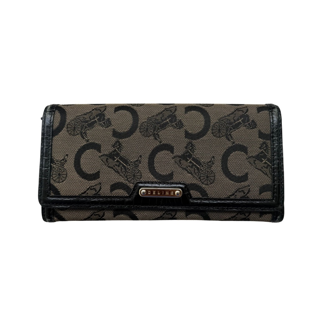 Celine Macadam Horse Carriage Long Wallet Brown