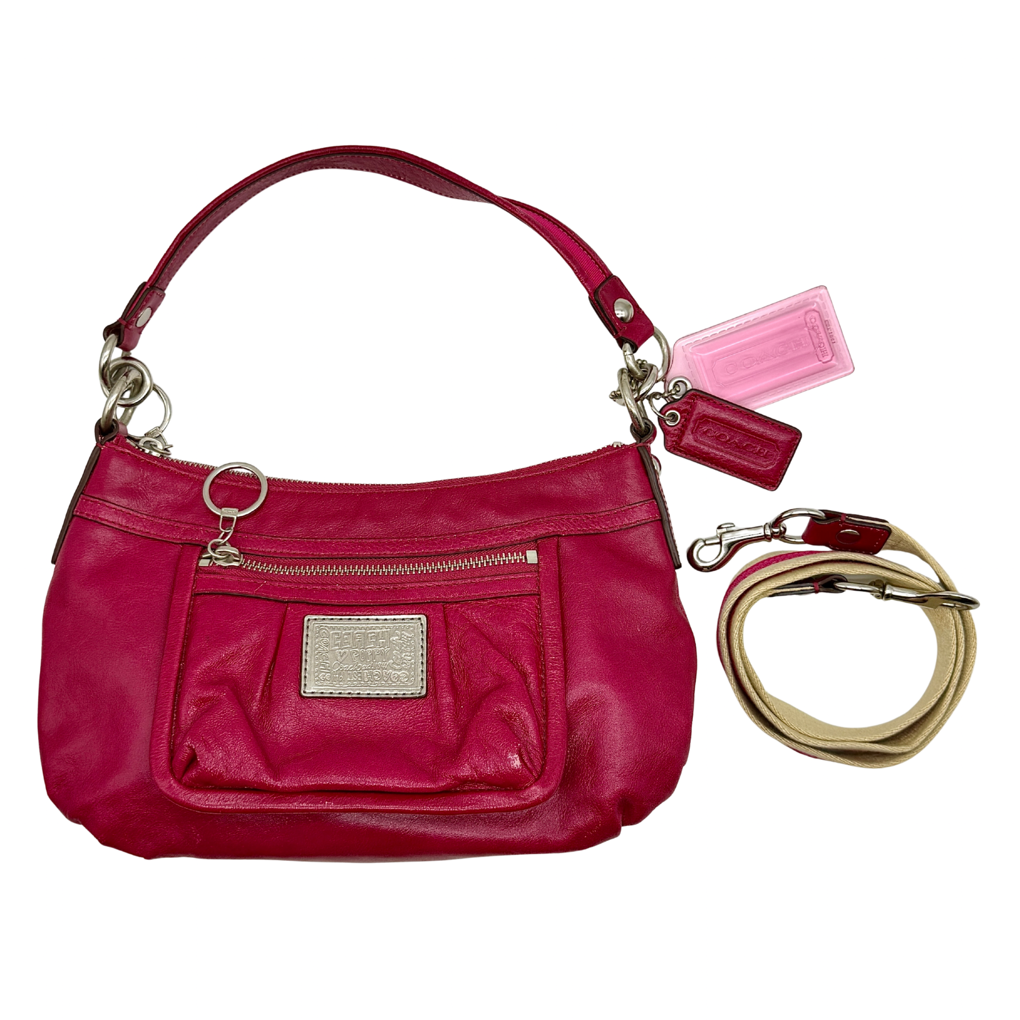 Coach 2Way Signature Poppy Shoulder Bag Pink