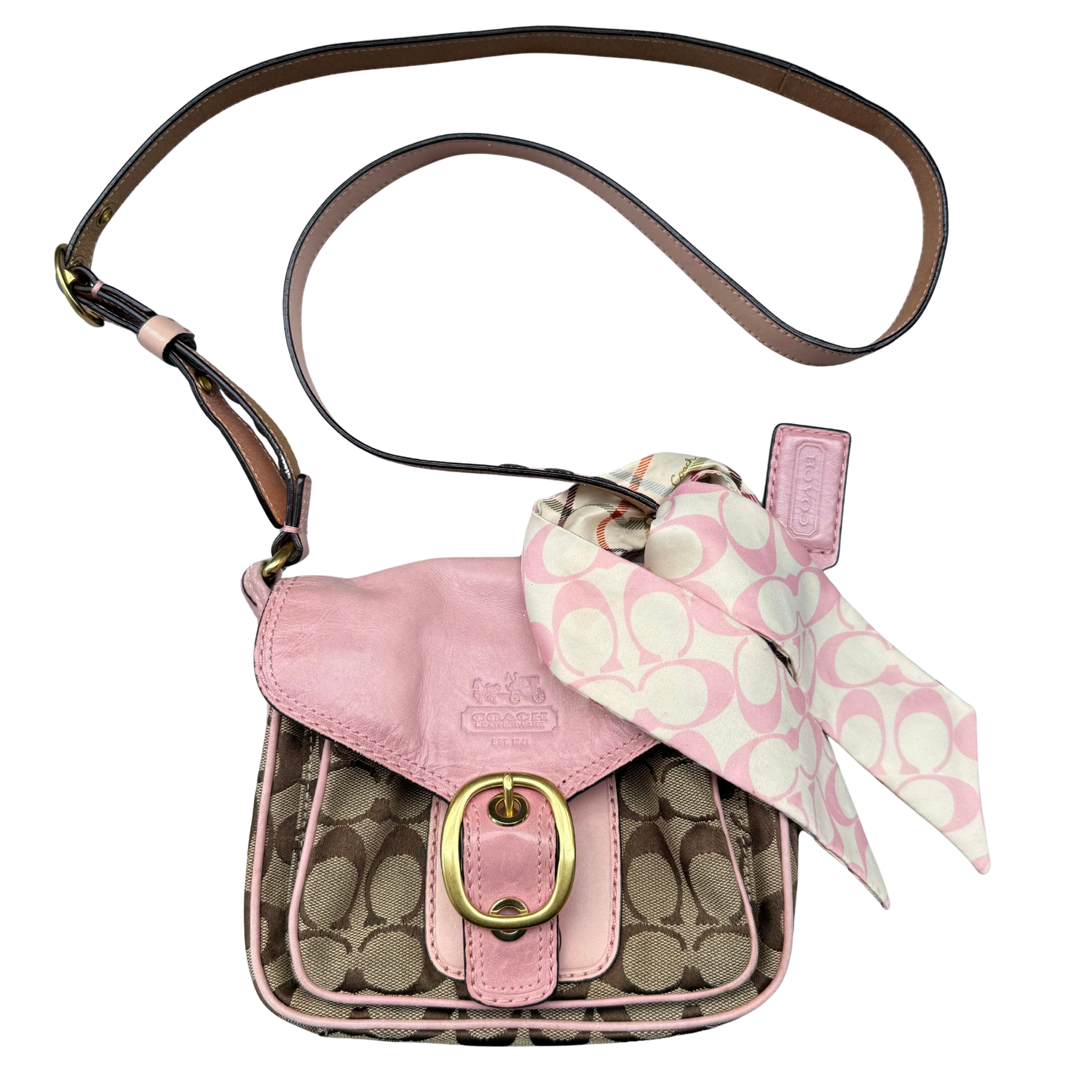 Coach Bleecker Signature Bag Pink/Beige