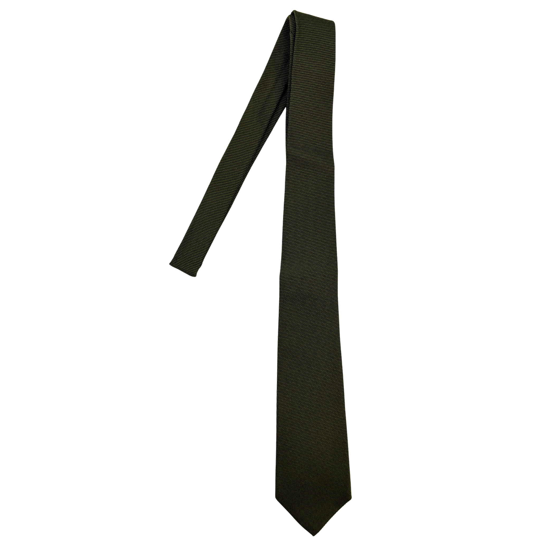 Gucci Geometric Pattern Silk Tie Green