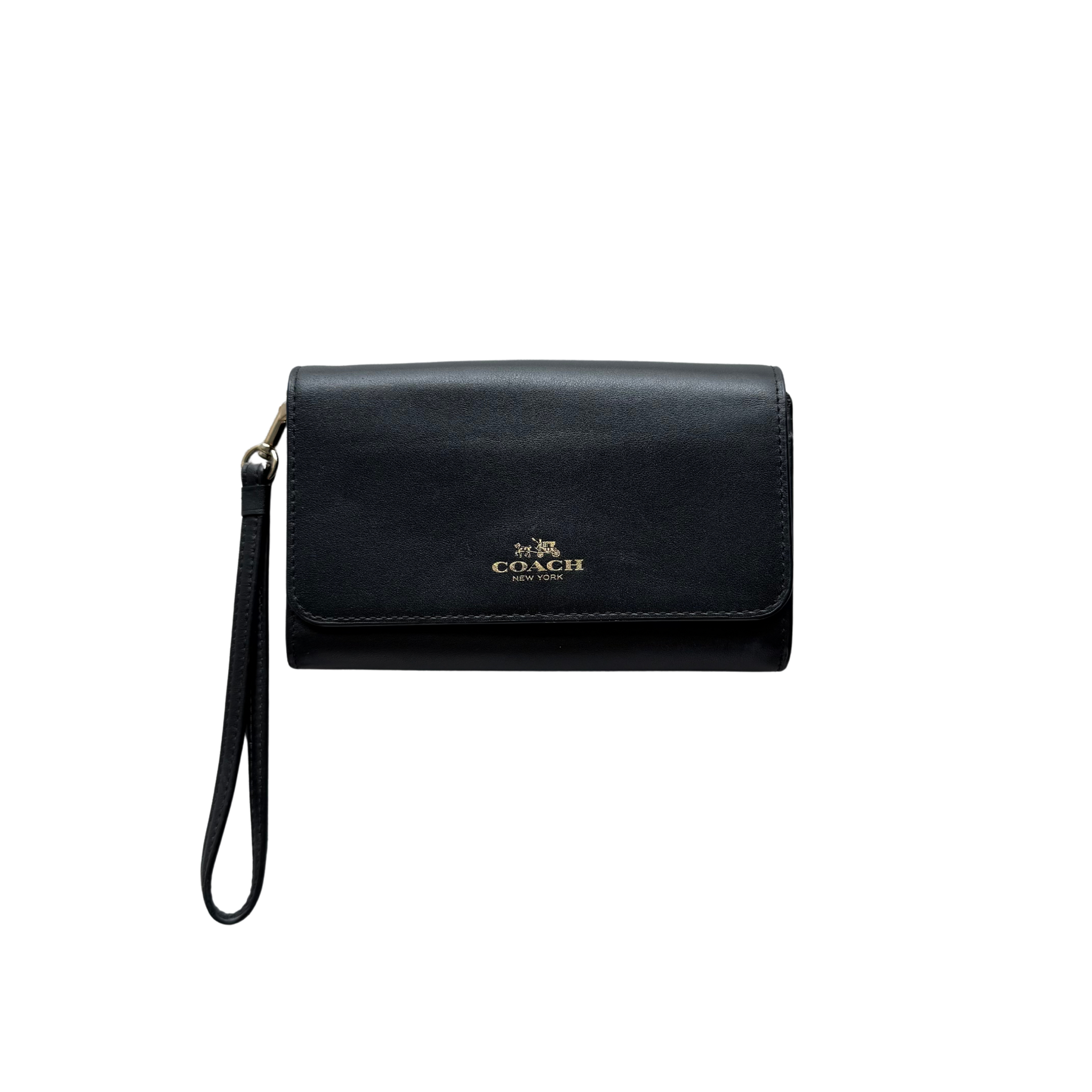Coach Flap Wristlet Wallet Black