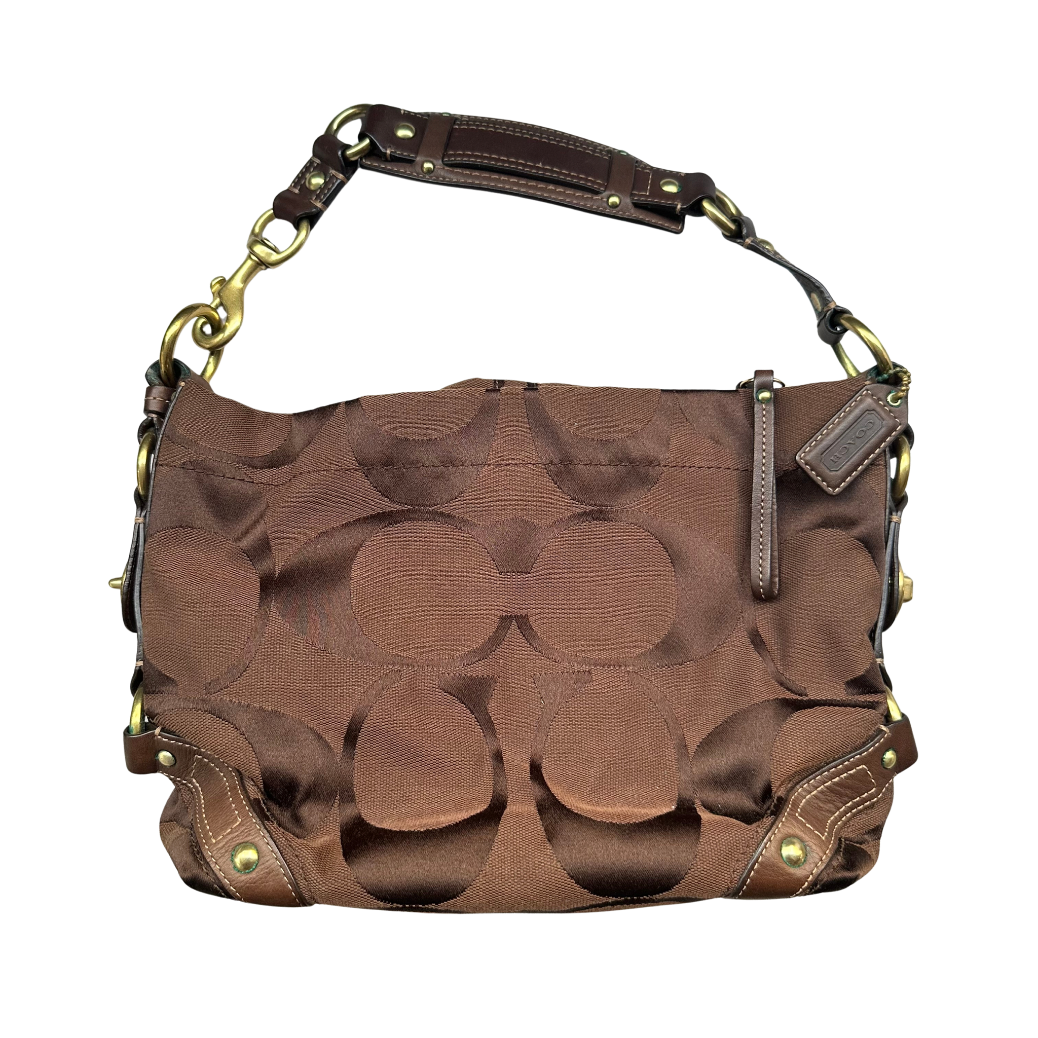 Coach Signature Canvas Hobo Shoulder Bag Brown