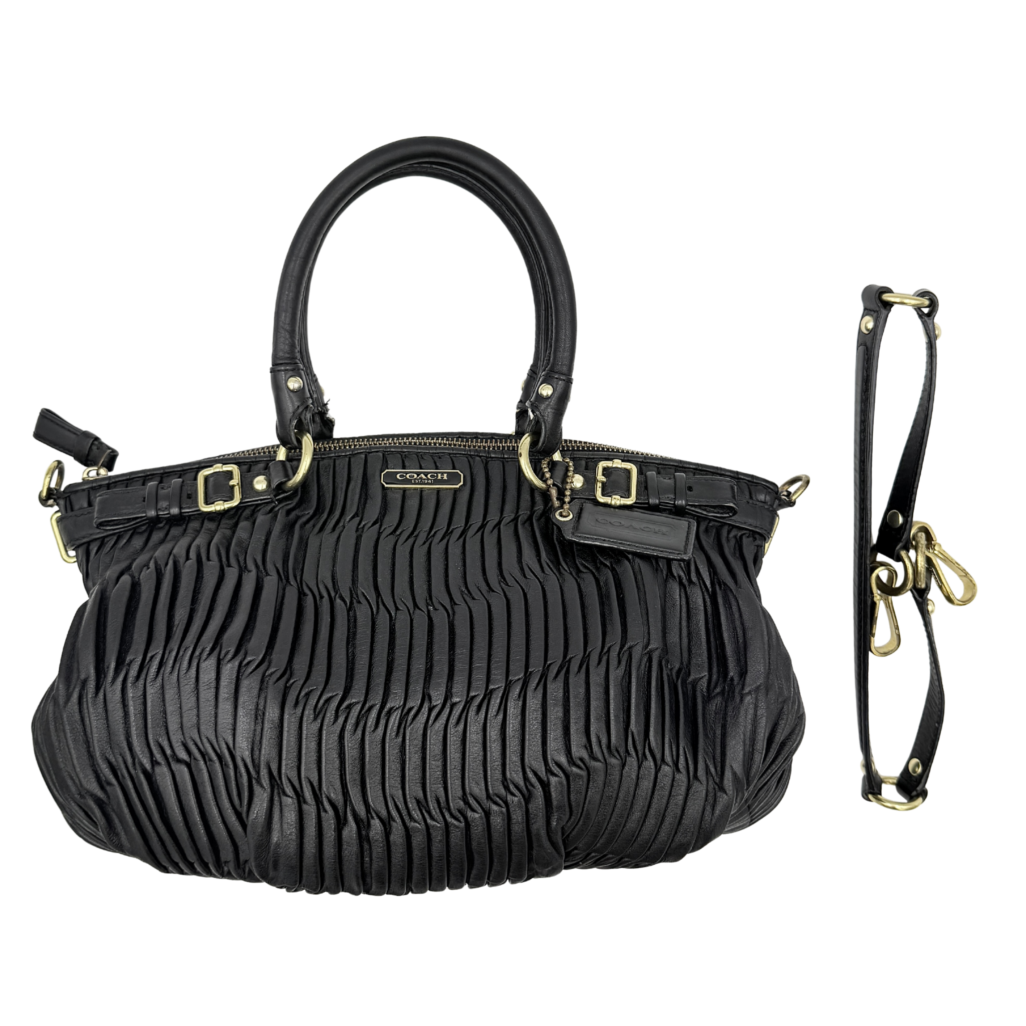 Coach 2Way Signature Madison Shoulder Bag Black