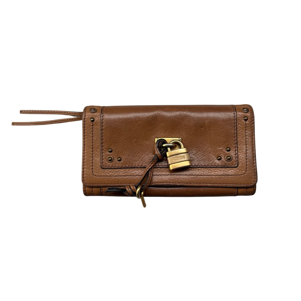 Chloe Paddington Long Leather Wallet Brown