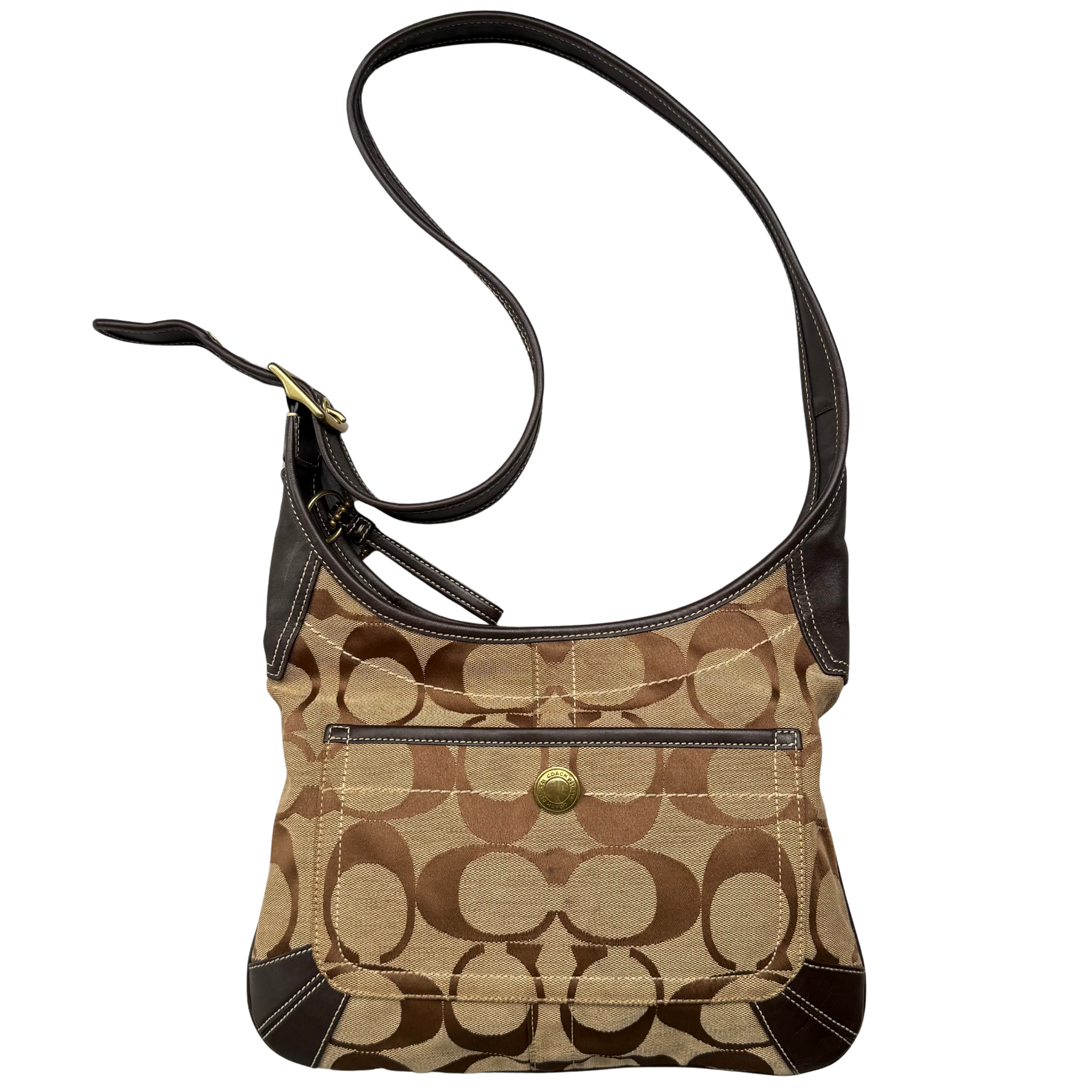 Coach Signature Ergo Hobo Crossbody Bag Beige/Brown