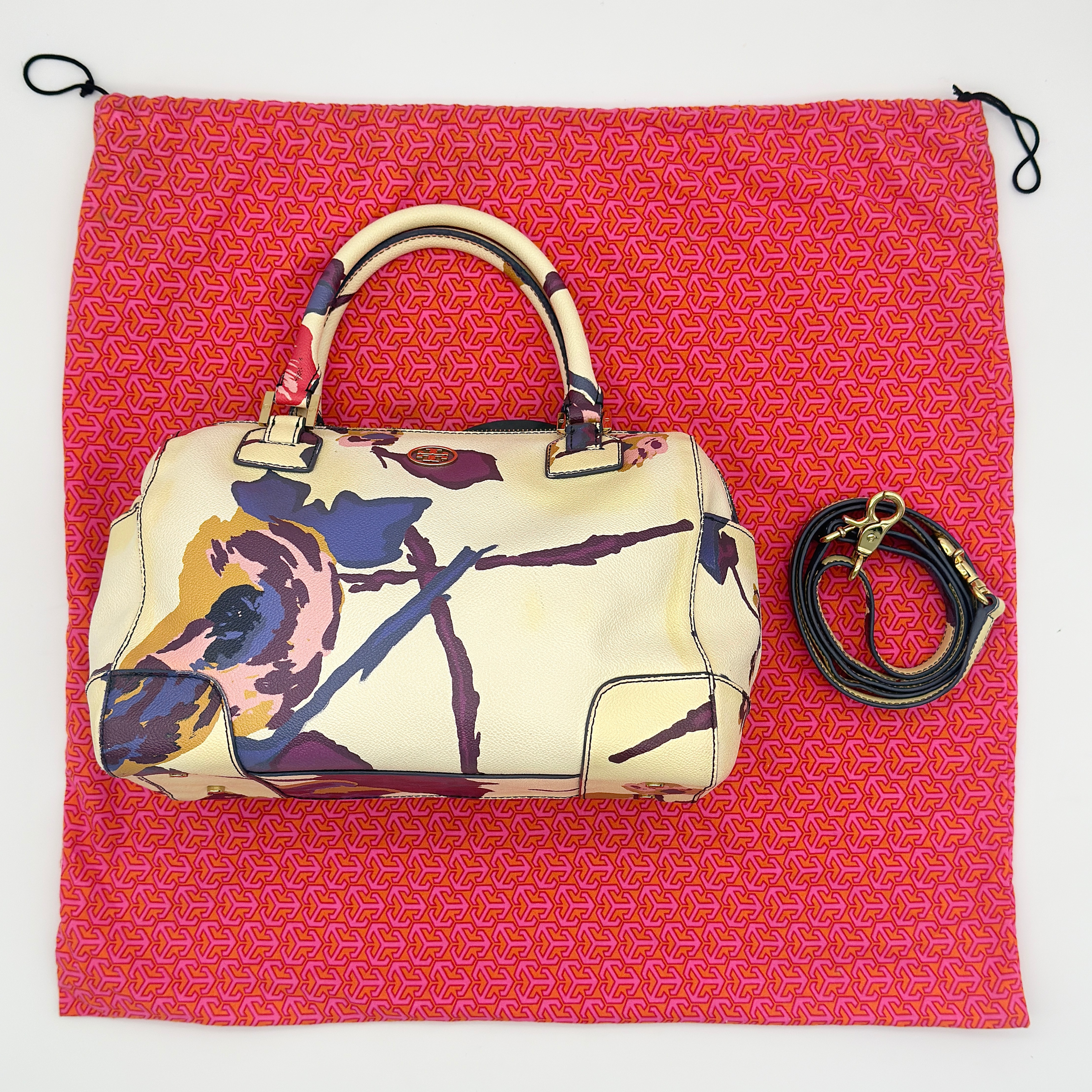 Tory Burch 2Way Robinson Middy Satchel Handbag Multi